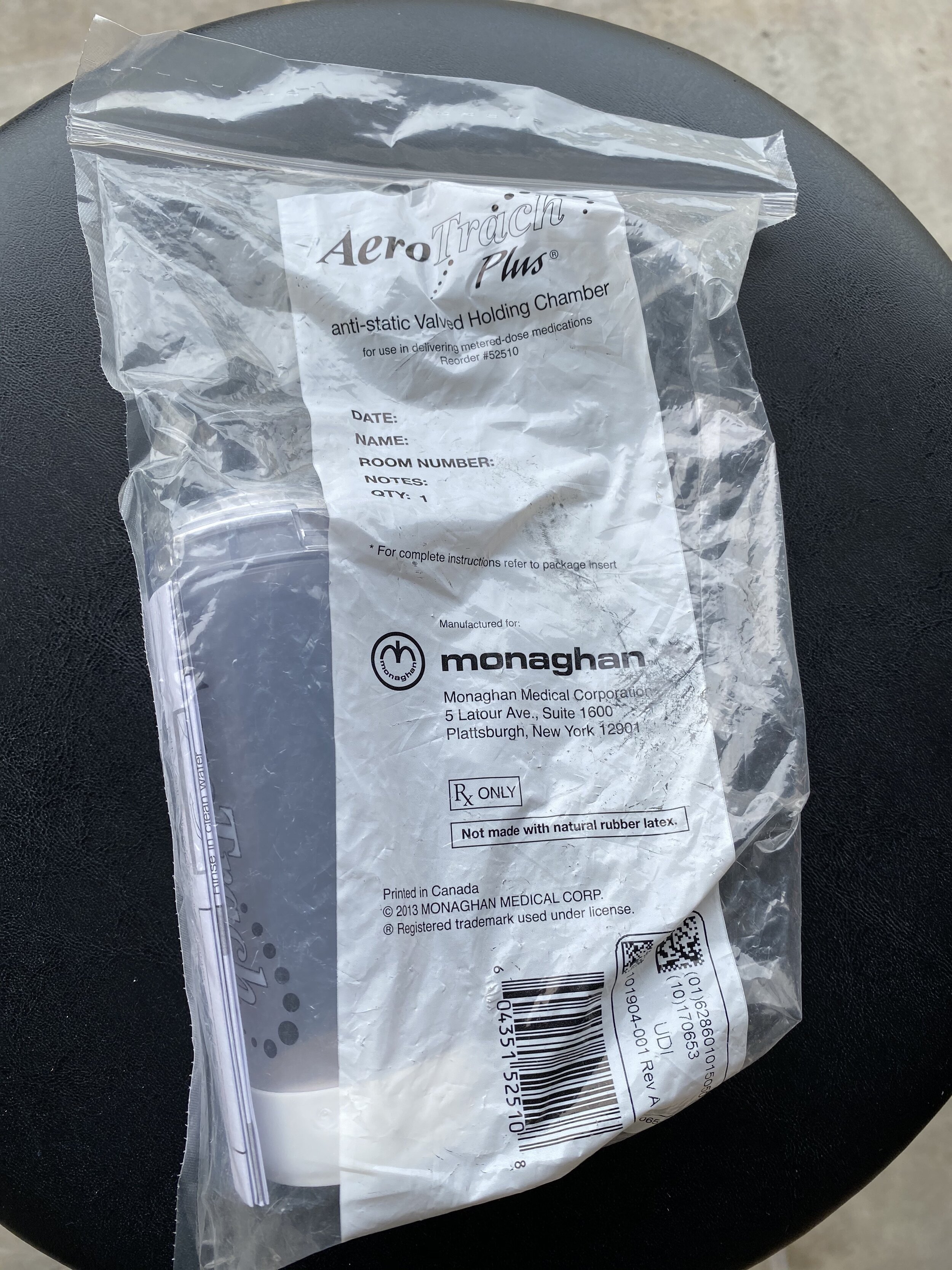 AeroTrach Plus anti-static Valved Holding Chamber