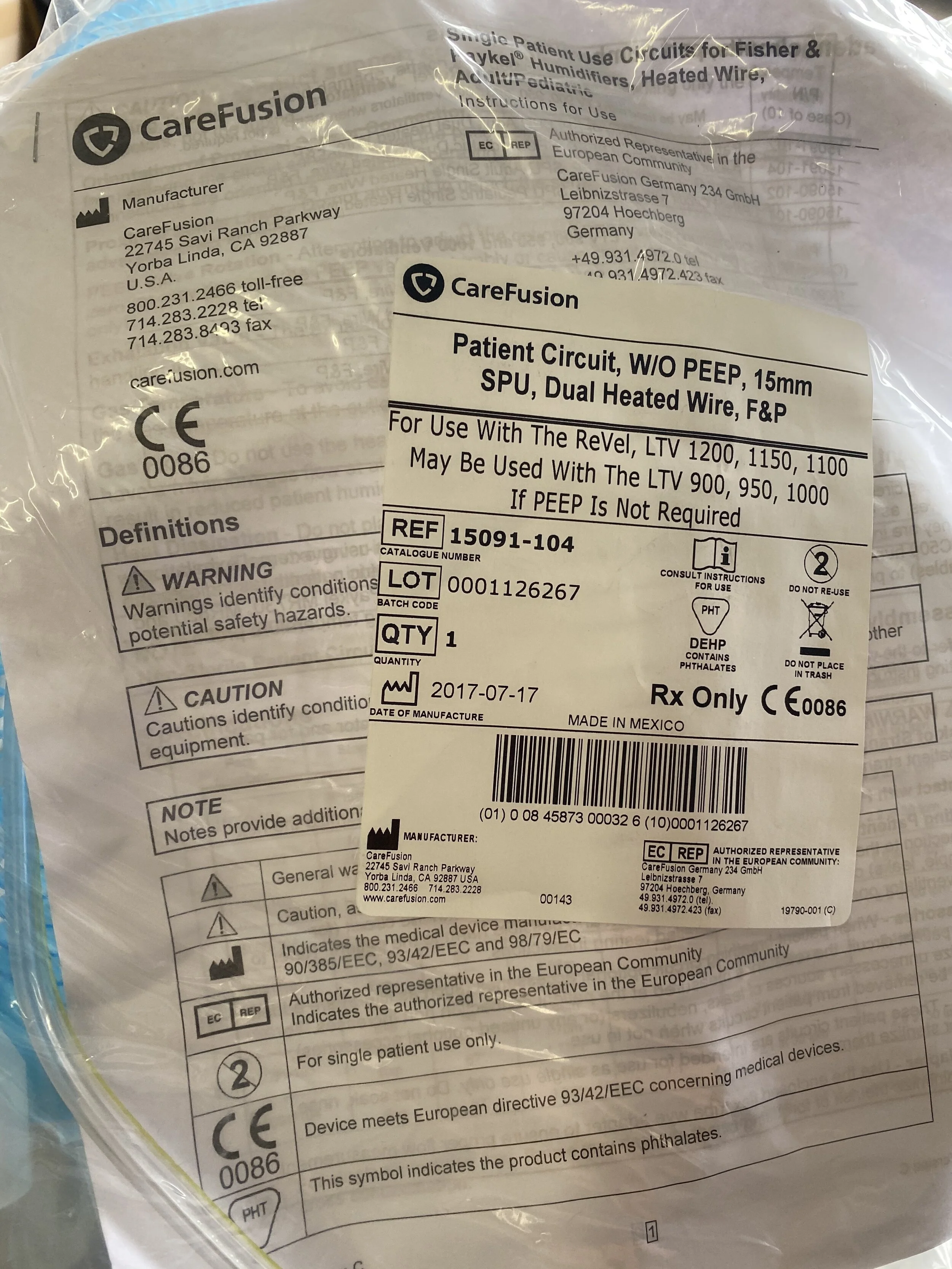 CareFusion Patient Circuit, W:O PEEP 15mm SPU Dual Heated Wire.JPG