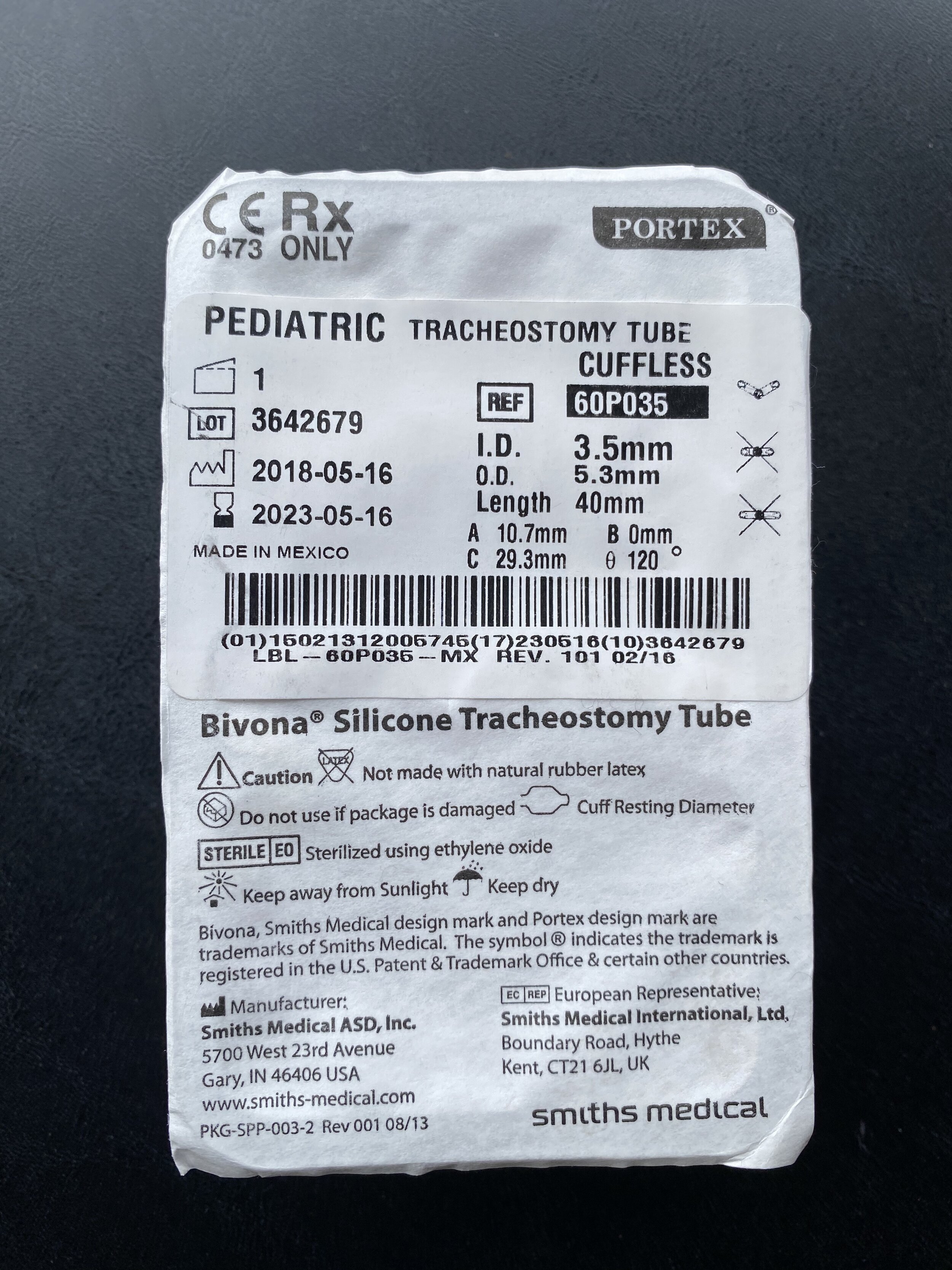 Pediatric Flextend Standard Tracheostomy Tube Cuffless