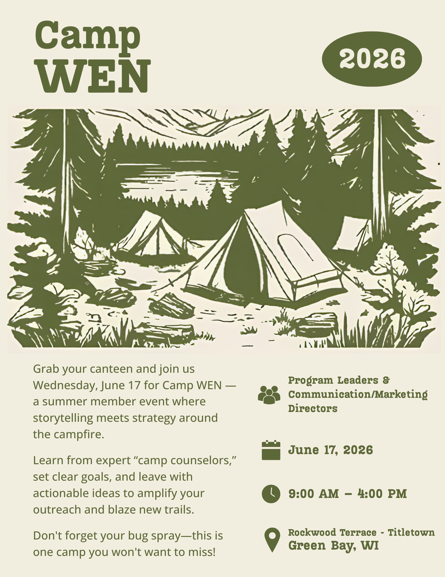 Camp WEN Event Flyer