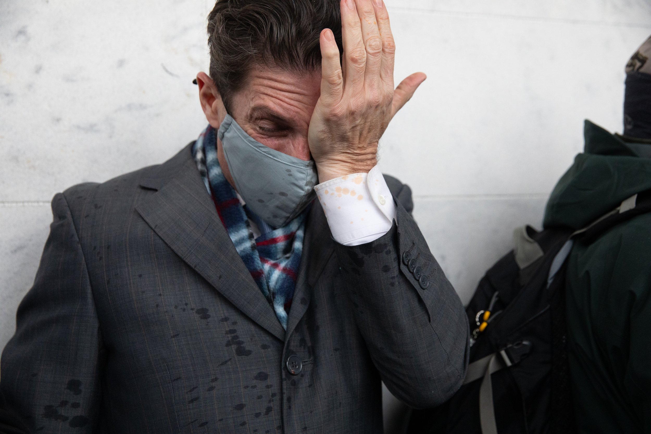  Police use pepper spray to stop agitators breaking into the U.S. Capitol. Washington, D.C., 6 January 2021 