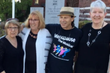 Mark Zimmerman with delighted patrons