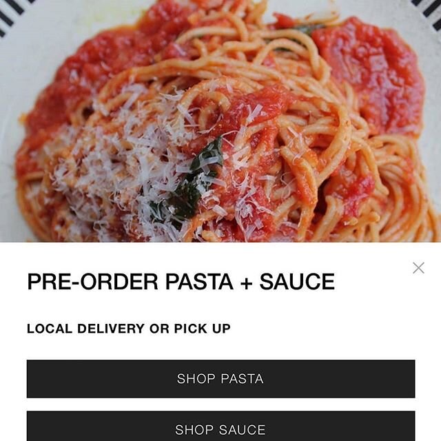 Good news! You're just a couple clicks away from getting pasta and sauce delivered or pre-ordered for farmers market pick up. This should really come in handy when that new chef's weekly sauce drops shortly!! Link in bio.