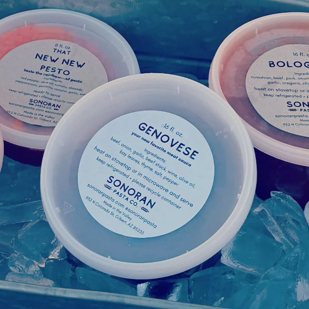 It's fair to say that summer isn't anyone's favorite time here in the Valley, so we're making it a little more fun by bringing some different features to the Farmers Markets each weekend! Today we've got a killer Genovese sauce available @gilbertmark