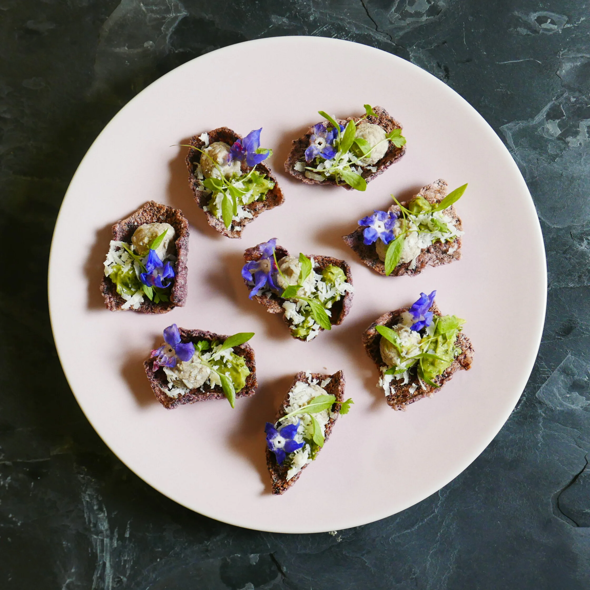 MUSHROOM PATE ON BLACK RICE CRACKER