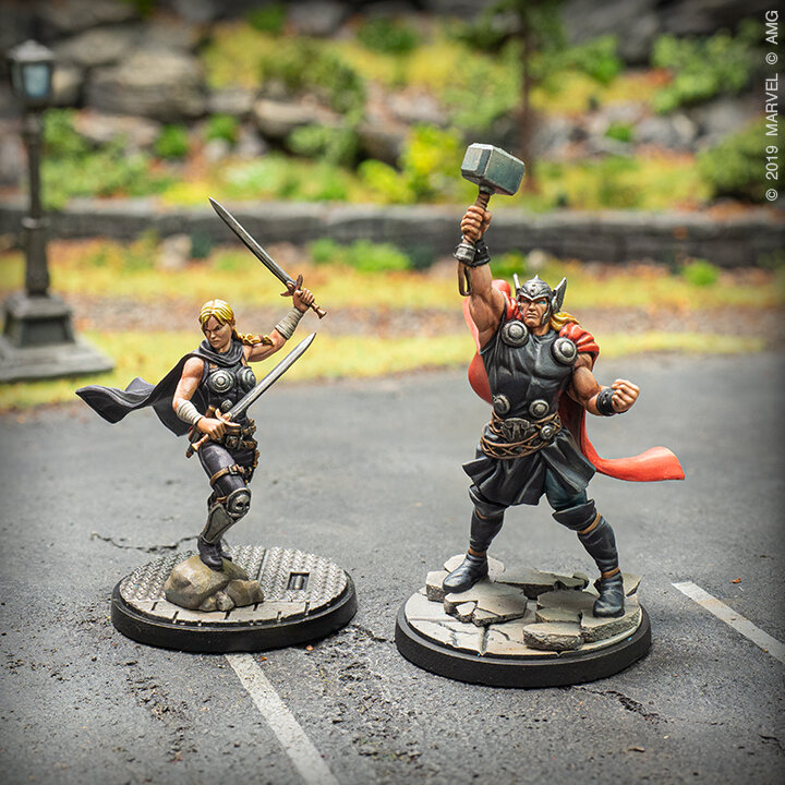Marvel crise protocole Miniatures Game-Thor & Valkyrie 