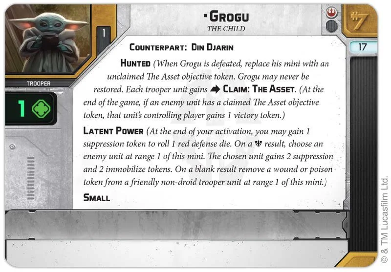 Atomic Mass Games Deep Dive of Din Djarin & Grogu for Star Wars Legion