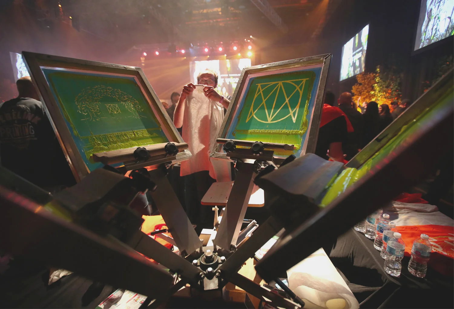 on-site custom silk screening stations