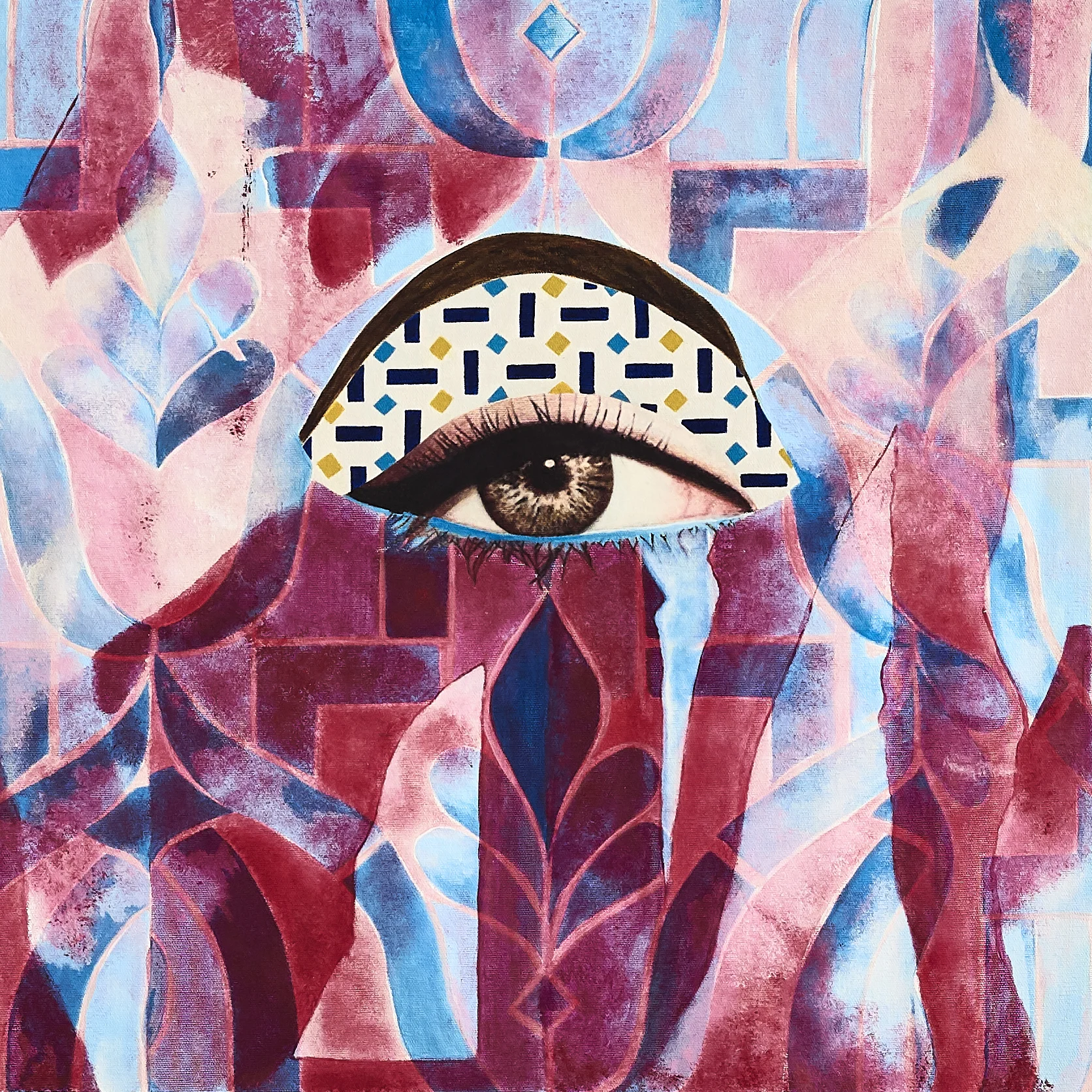 Evil Eye 2018-19 Acrylic, mixed medium on canvas 50x50 cm