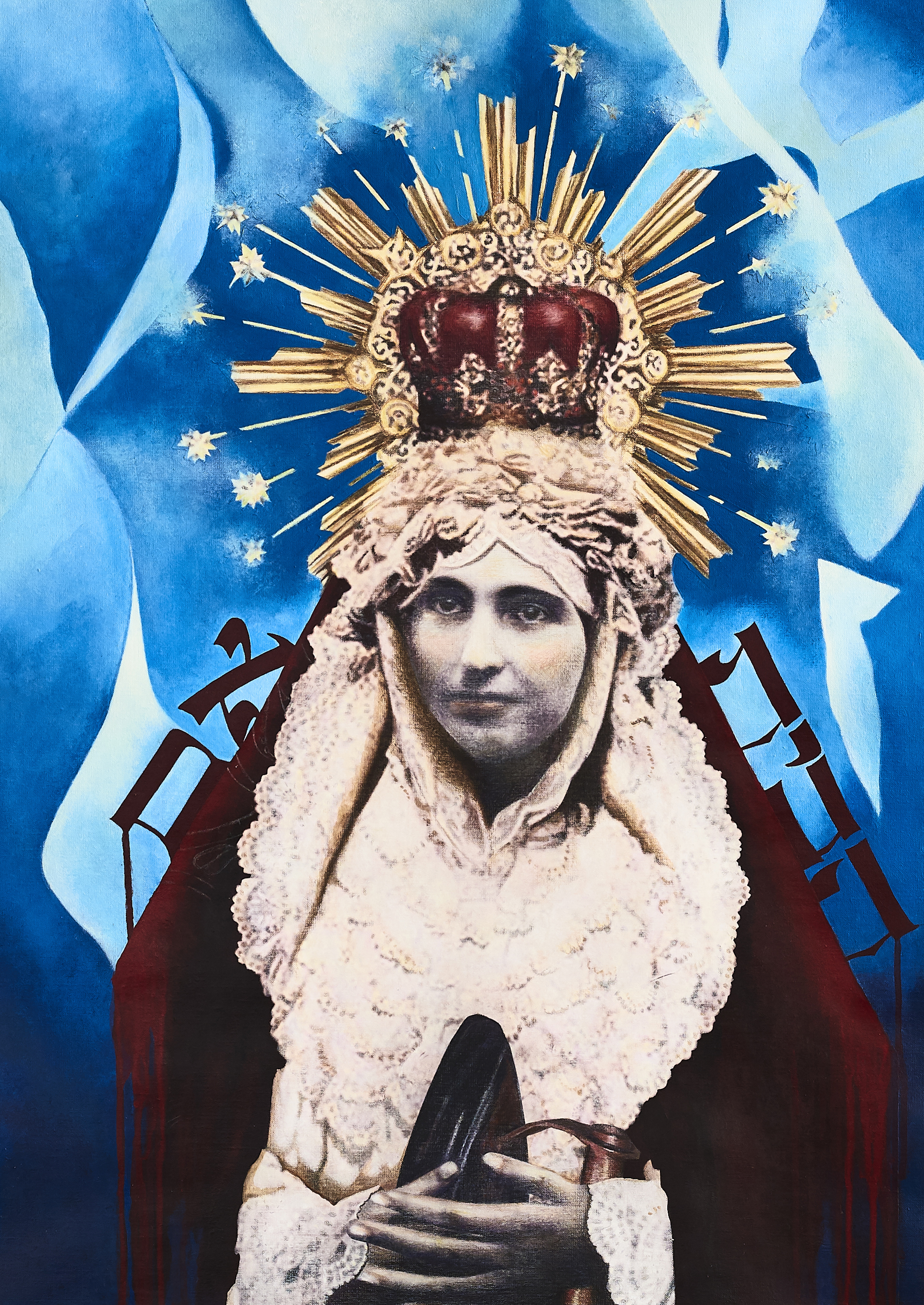 La Santa 2018-19 Acrylic, mixed medium on canvas 87x62 cm