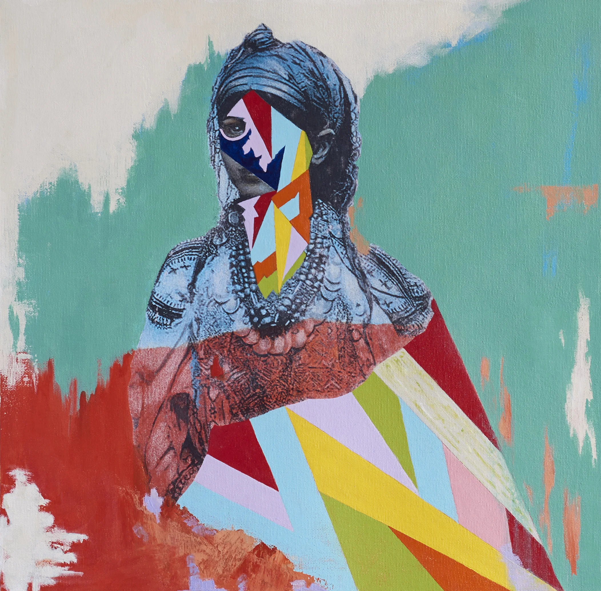 I Am Perfect in My Imperfect World 2019 Acrylic, mixed medium on canvas 42x40.5 cm