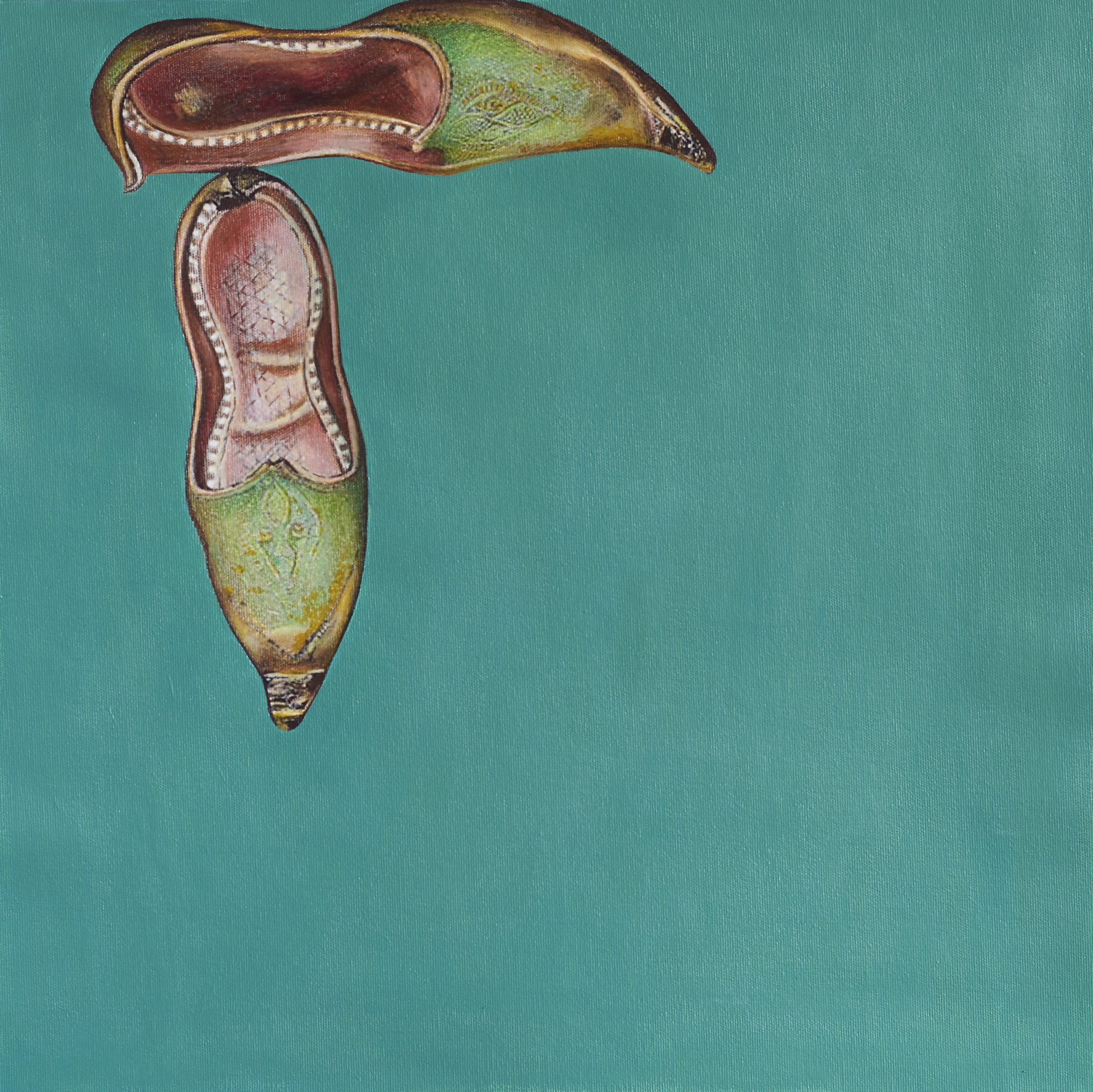 Slippers 2019 Acrylic, mixed medium on canvas 45x45 cm