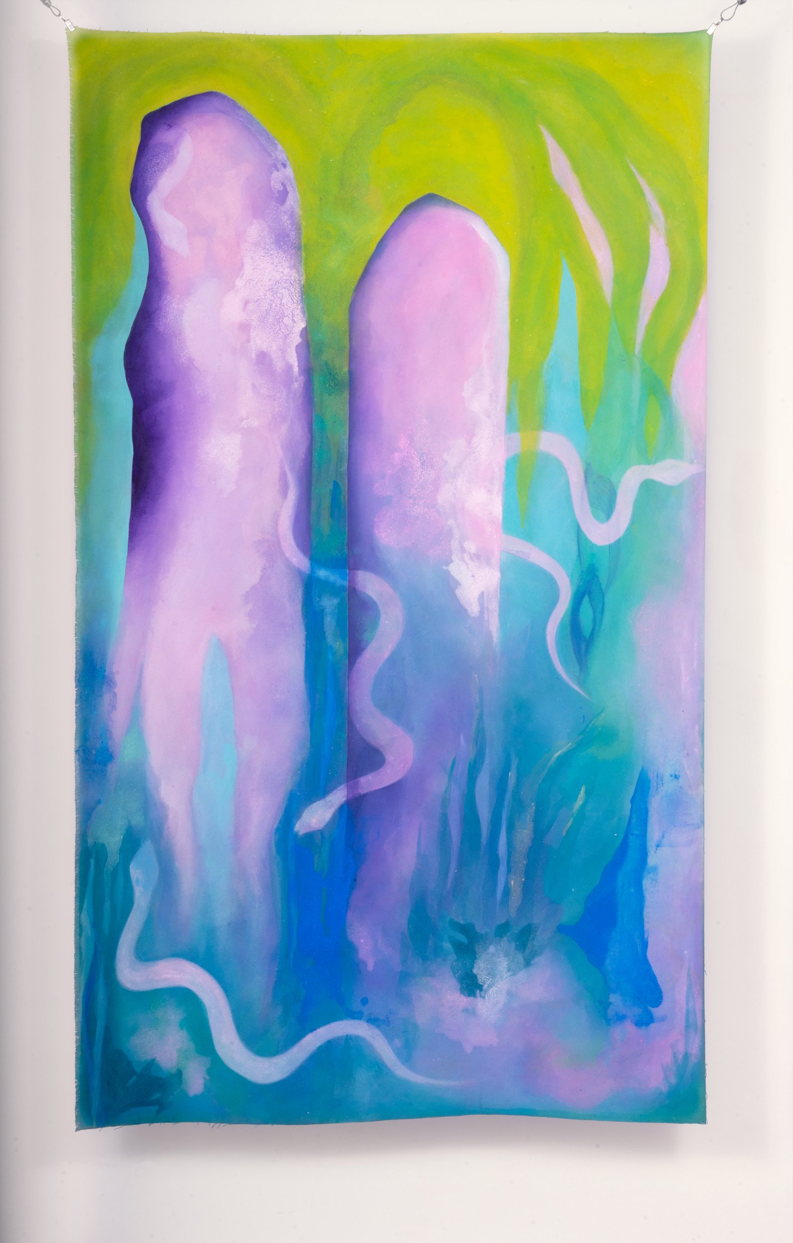   El Jardin I  Acrylic on raw canvas 188 × 107 cm 