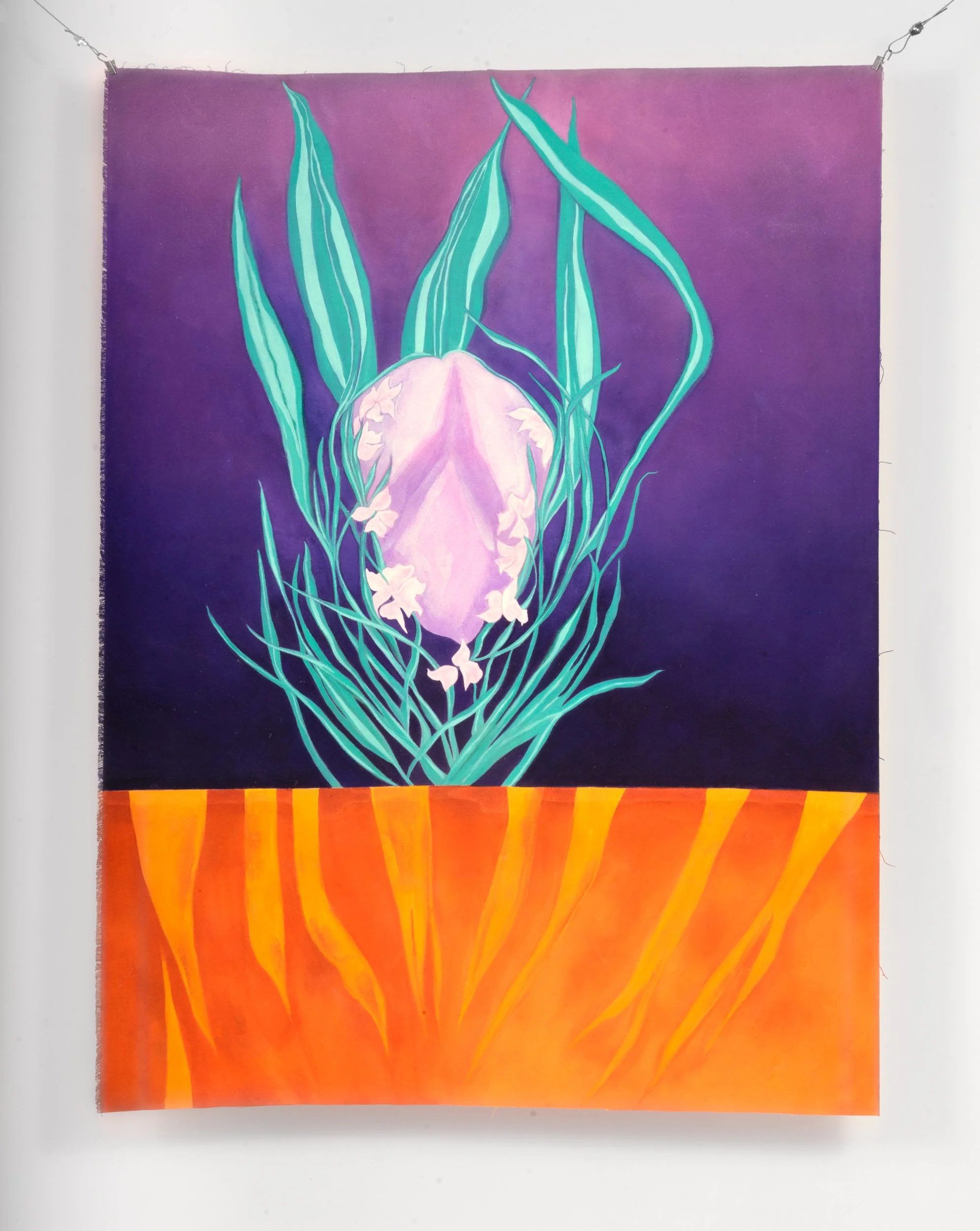   The Connection  Acrylic on raw canvas 144 × 107 cm 