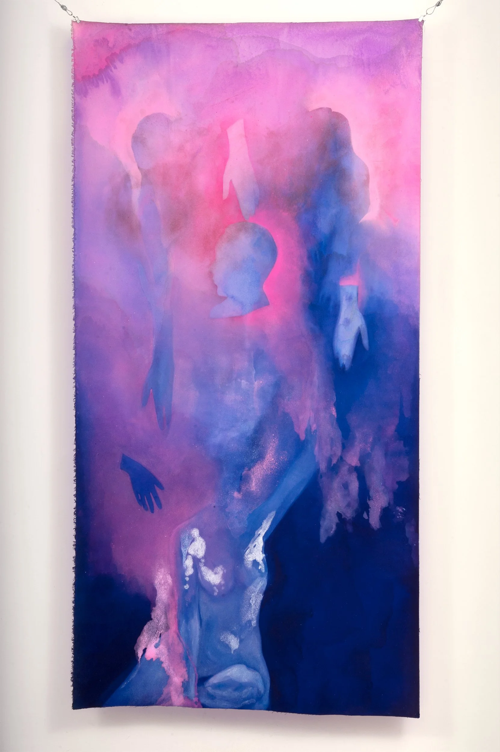   Auras  Acrylic on raw canvas 211 × 107 cm 