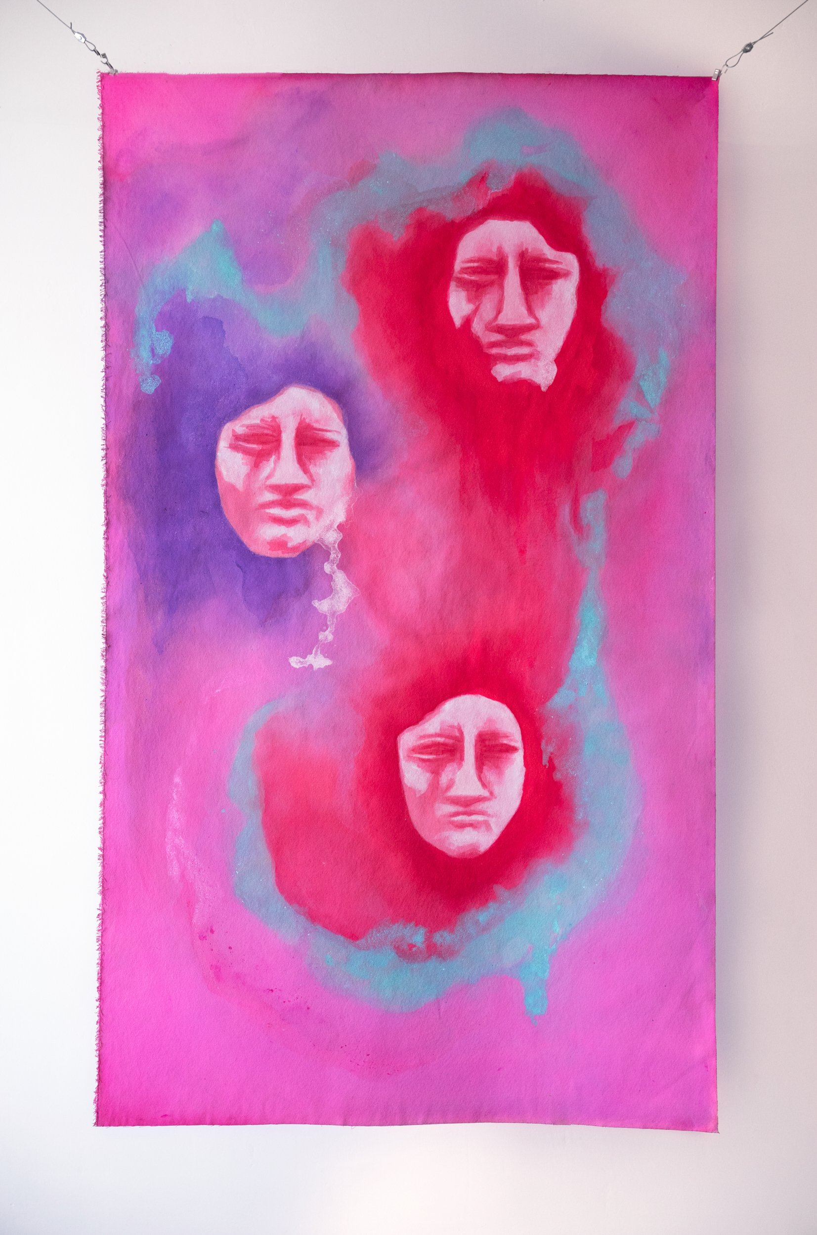   Masqueras  Acrylic on raw canvas 184 × 107 cm 