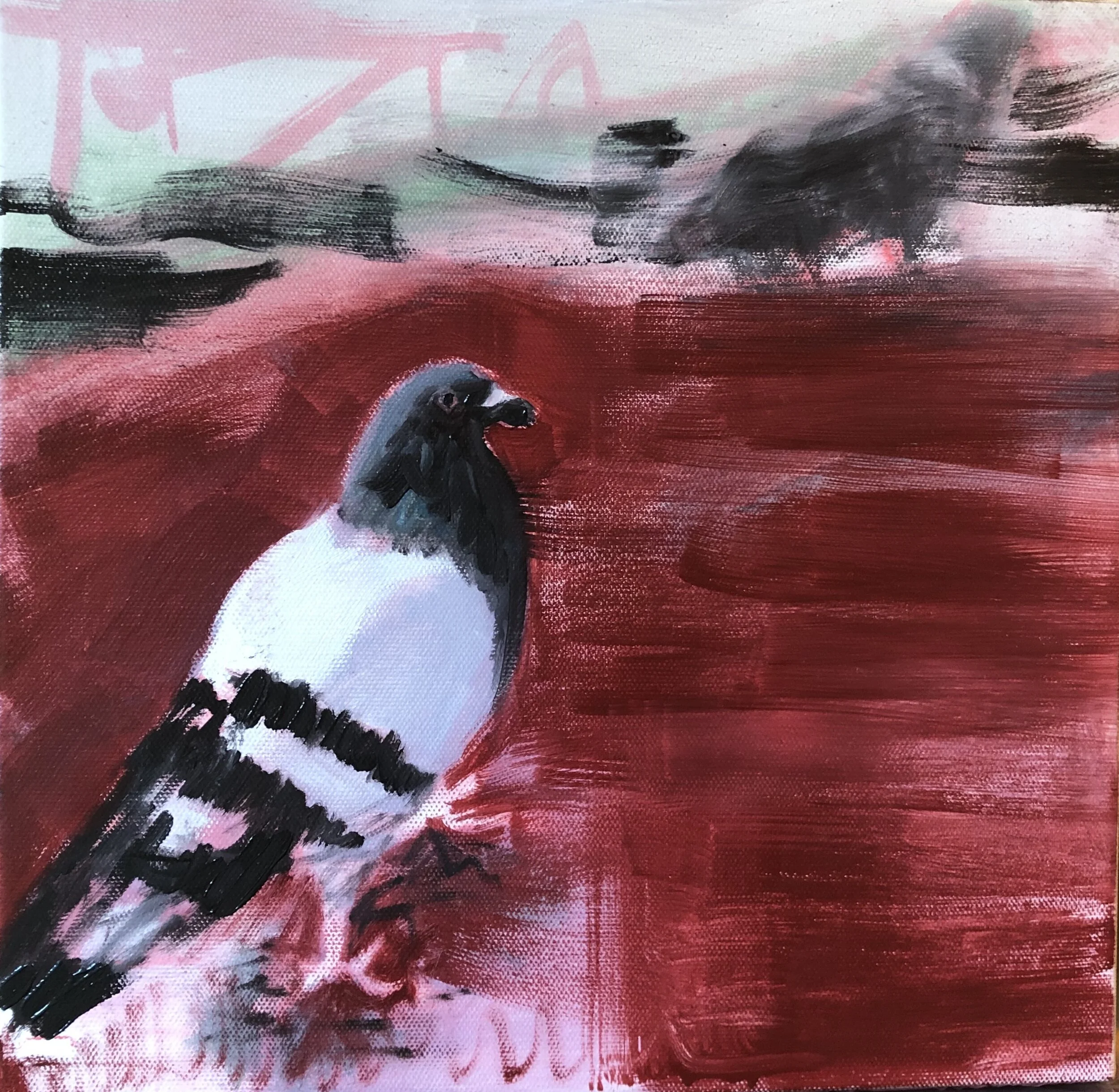Winter (2019), oil on canvas, 30.48 x 30.48cm