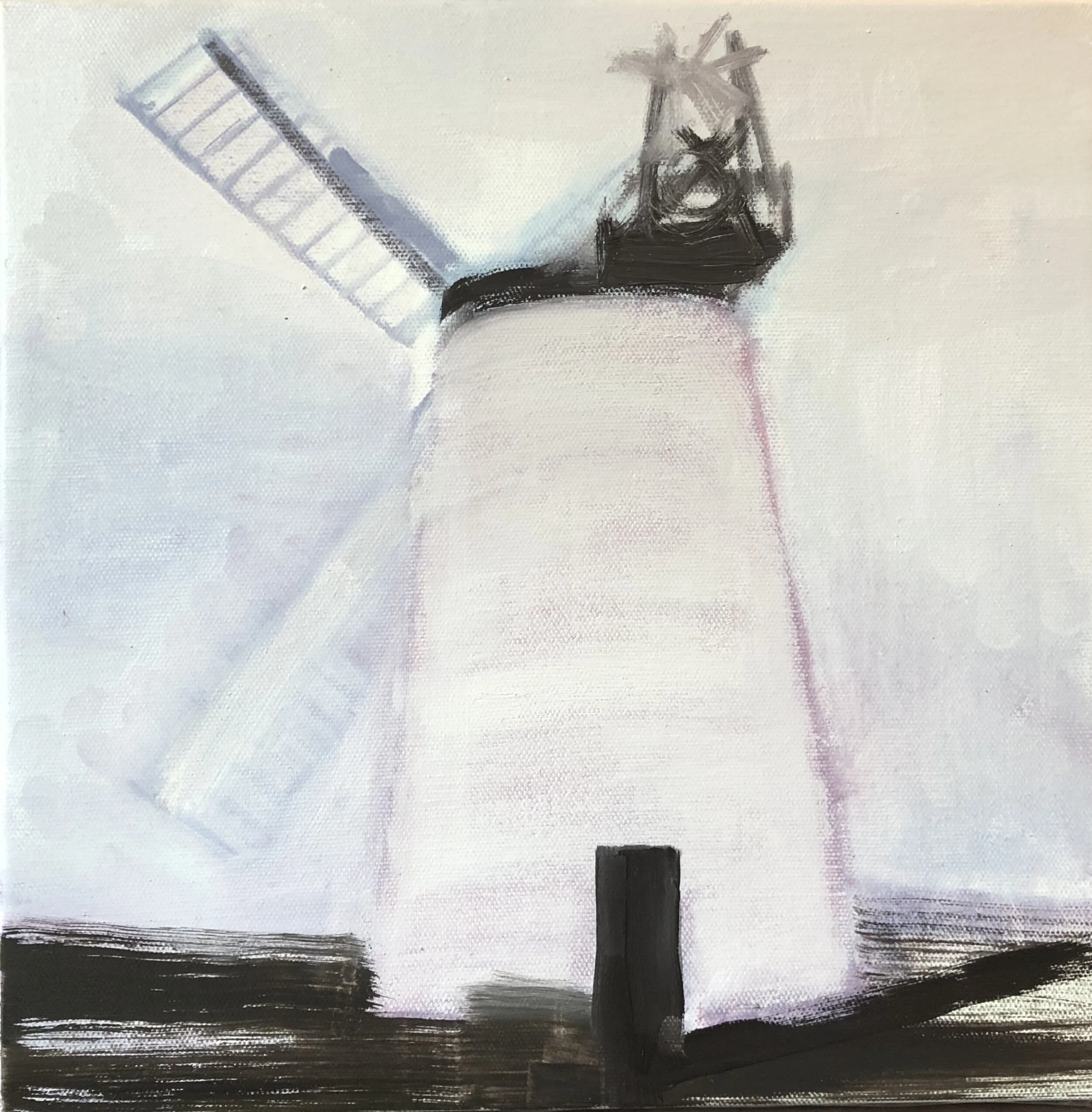 Mill (2019), oil on canvas, 30.48 x 30.48cm