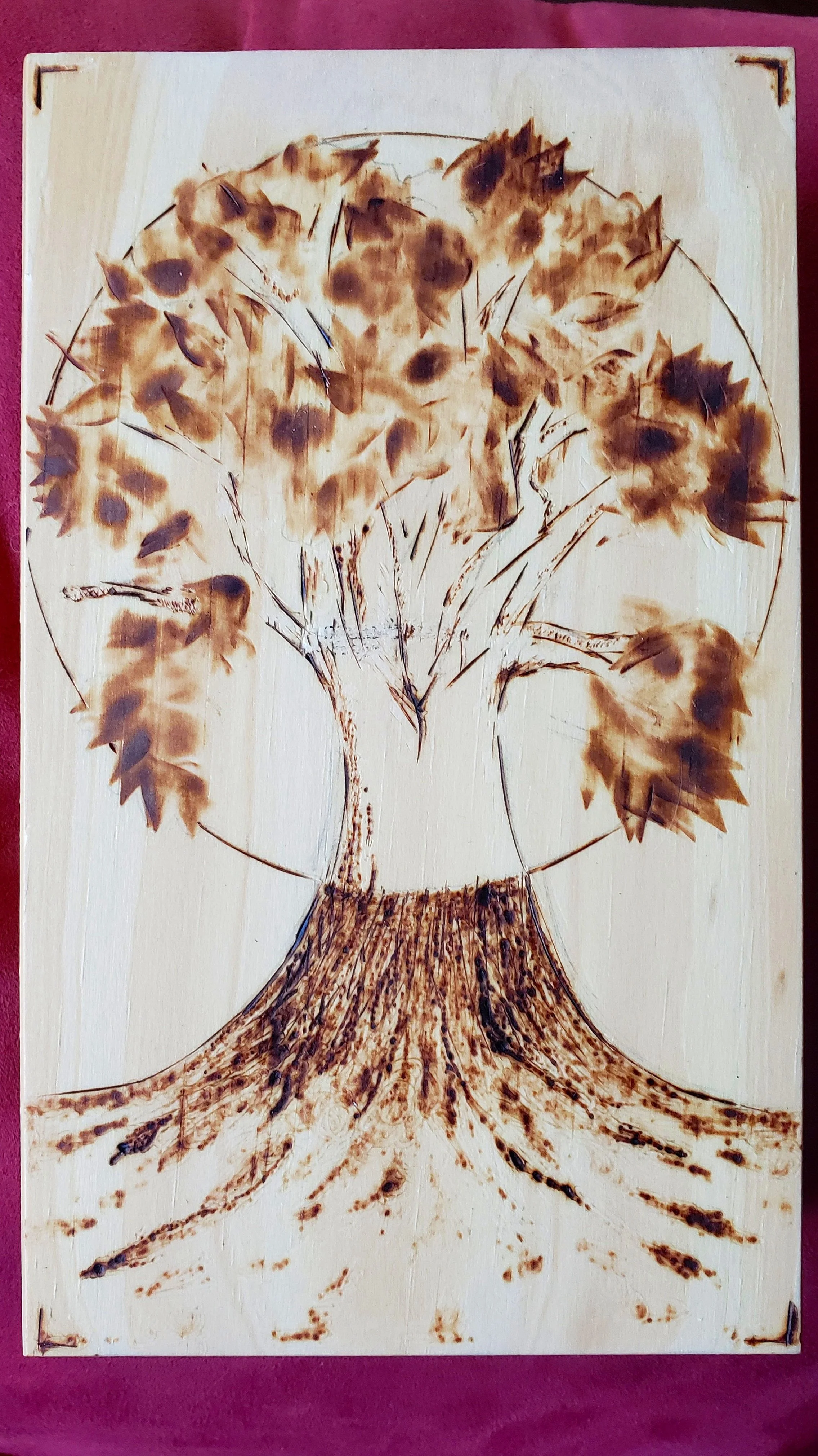 Wood burned Mancala box