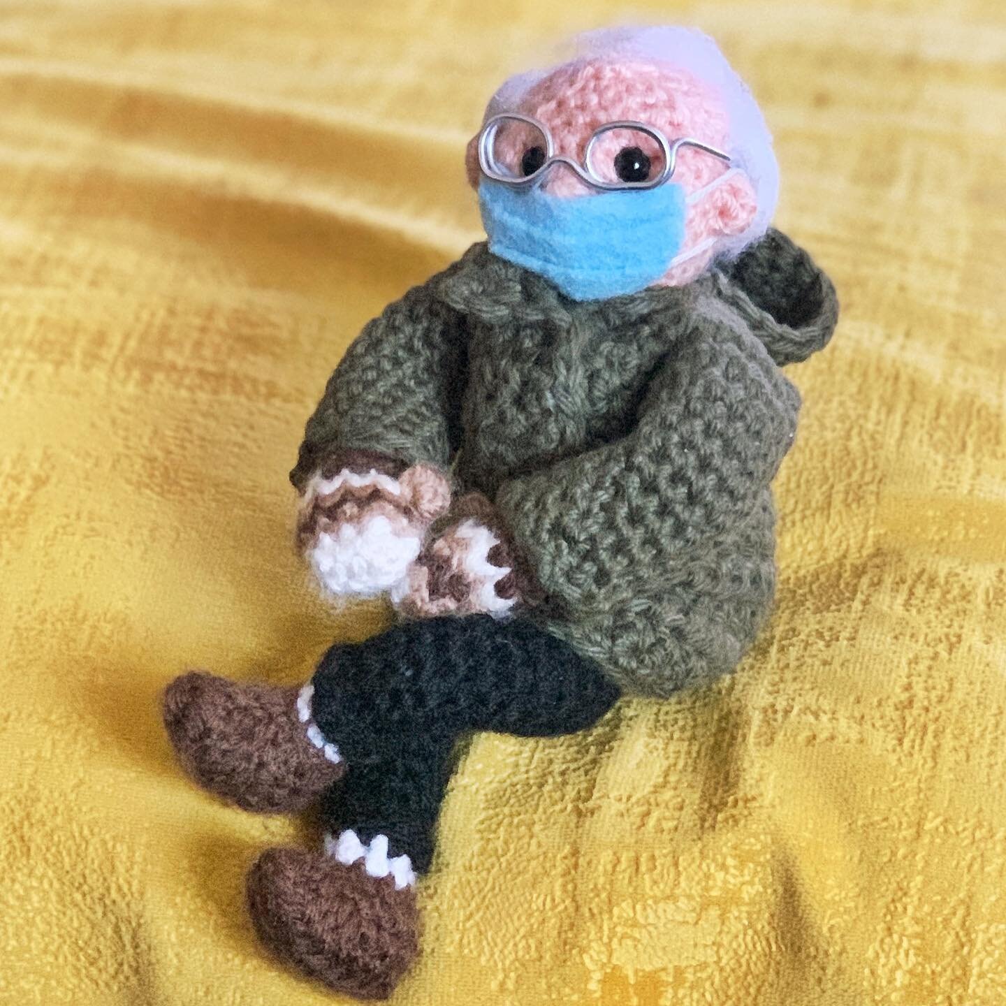 I am once again asking you to stop crocheting me.
.
#crochetbernie #crochet #tobytimecrochet #handmade #imadethis