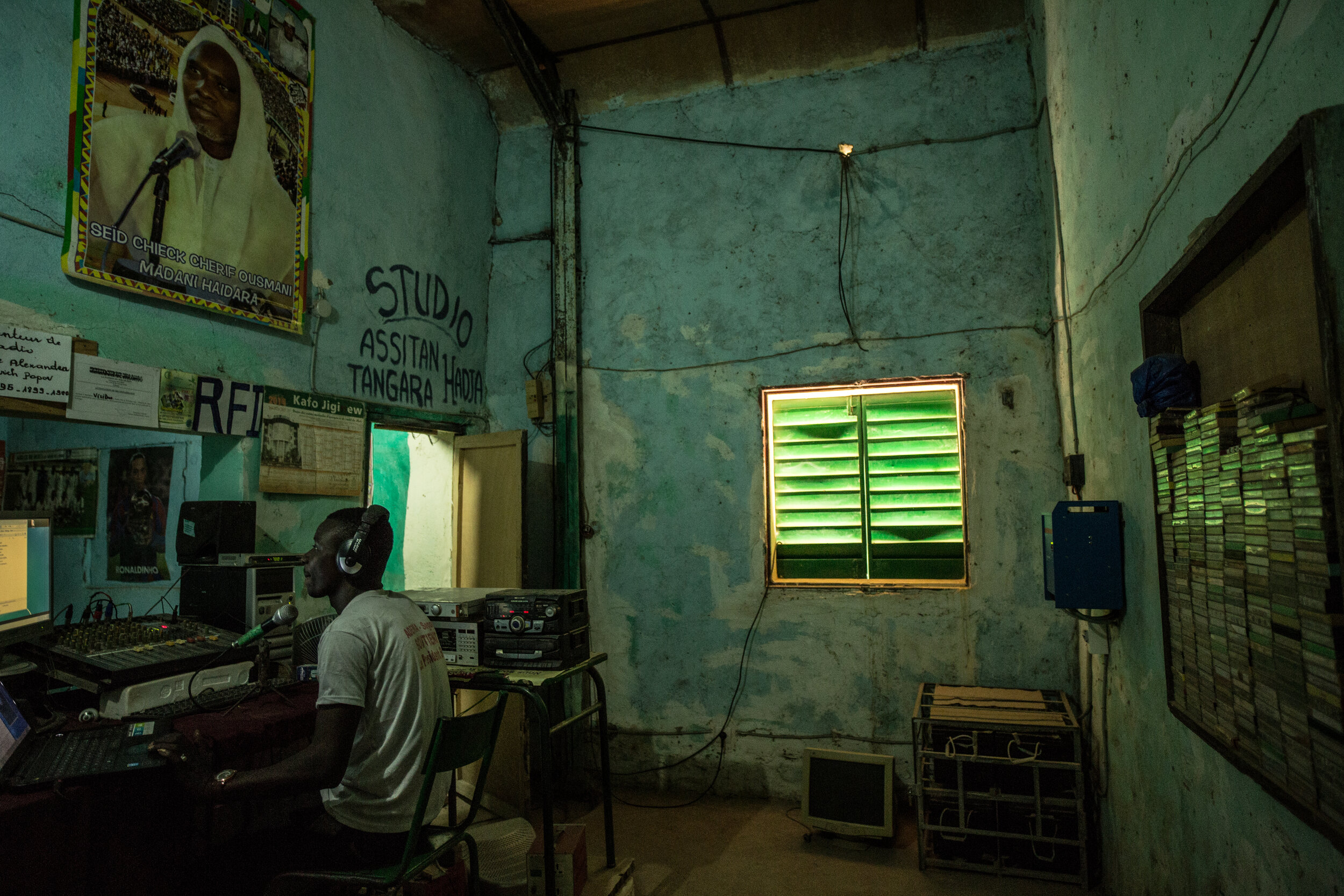 at a radio station in Mopti, Mali, 2016 