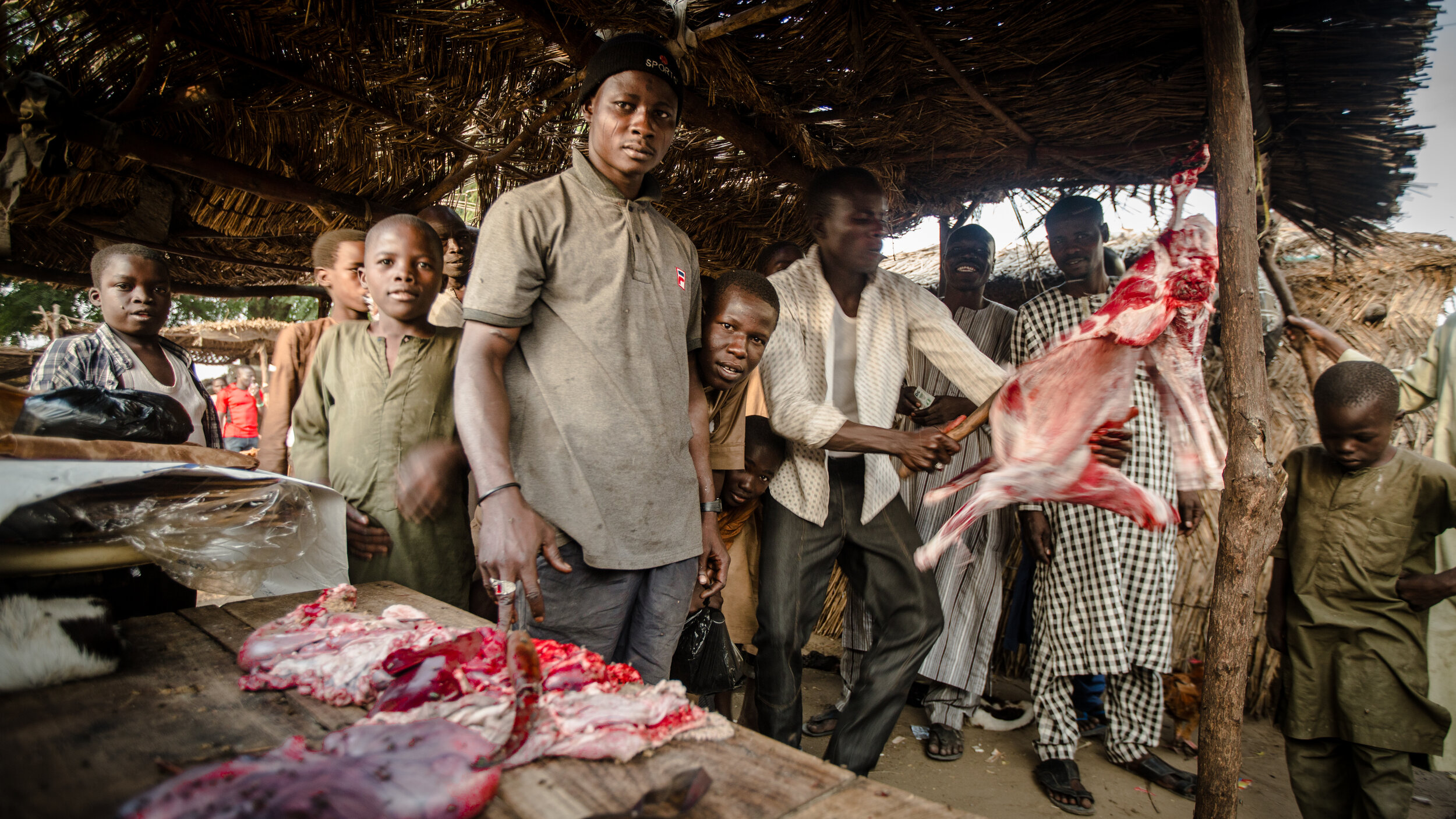  fresh meat - IDP camp in Monguno, northeastern Nigeria. November 2018 