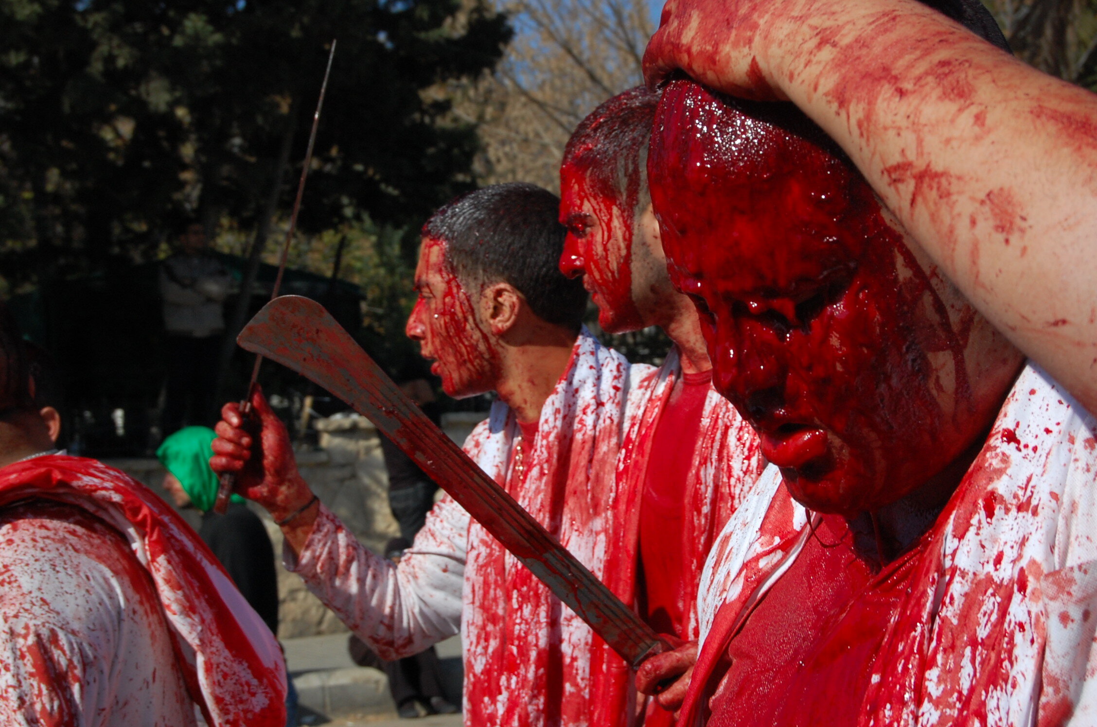  more blood flowed from their heads as they kept marching. Nabatiyeh, south Lebanon, 2008  