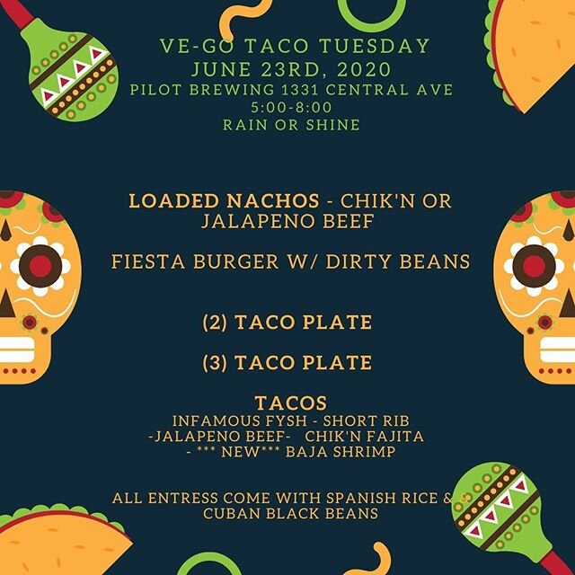 Tacooooooooo Tuessssdayyyyyy!!!!!!!! Join us from 5:00-8:00. We got some new additions to this already delicious menu. #veganaf #vegansofig #veganlife #veganos #veganfood #veganinspiration #veganfoodshare #veganfoodspot #veganrecipes #veganfoodlovers