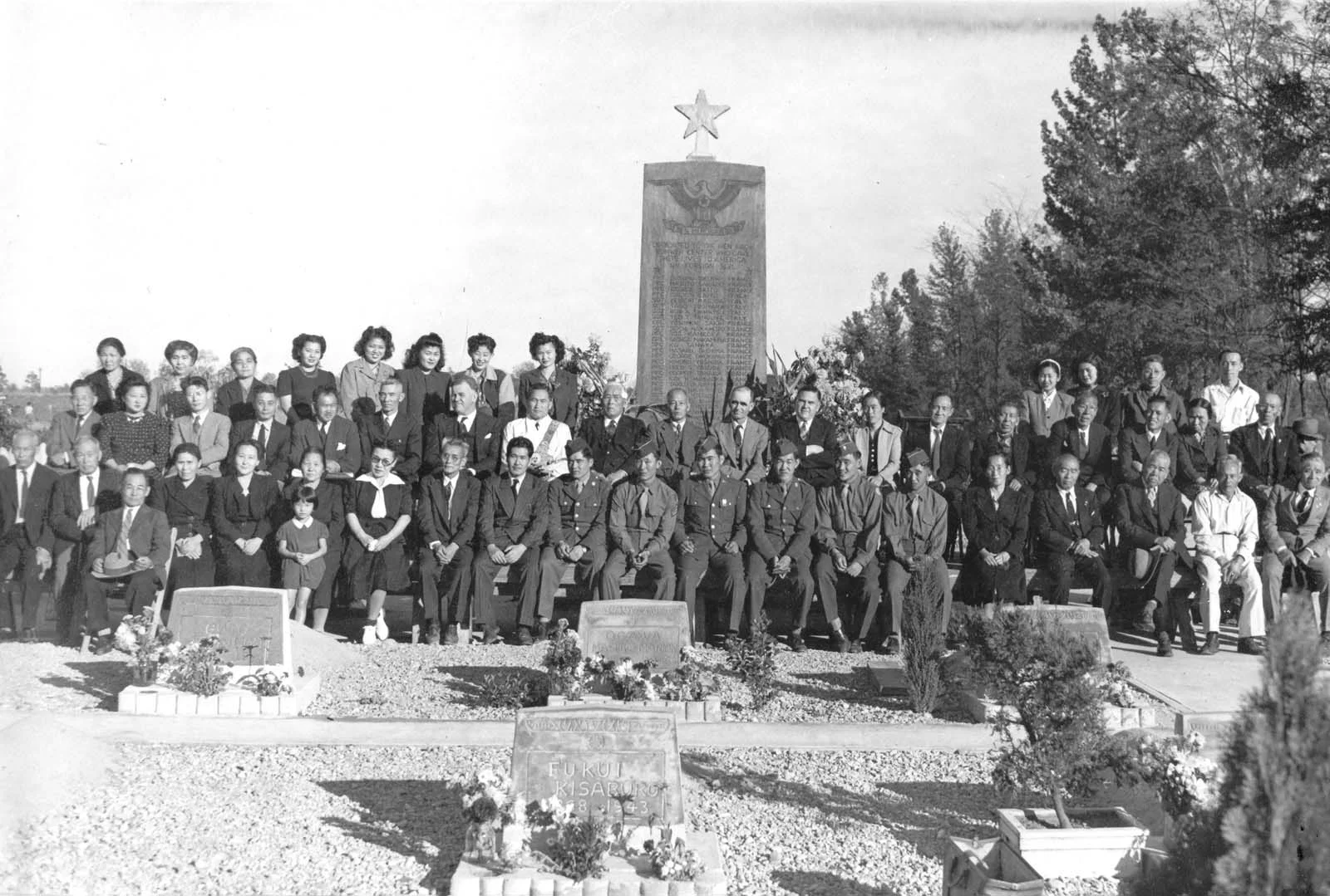 Dedication of Rohwer monument with members of 442 present-web.jpg