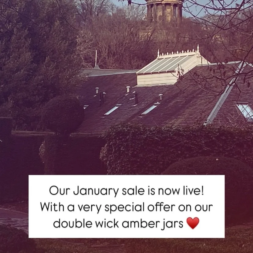 Our January sale is here.

This is actually unprecedented 😂 Buy one double wick amber jar candle, and choose another, absolutely free 🕯️🕯️

Limited time, while stock lasts, orderly queues we are British etc etc.

It&rsquo;s a goodie and I think we