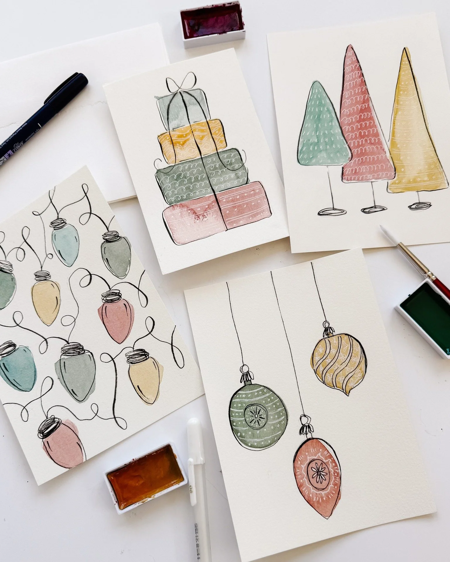 β¨ Handmade Holiday Cards Workshop with Brittany DeSantis 
Make your holidays extra heartfelt! Join award-winning artist Brittany DeSantis of @peakpaperco for a small, guided watercolor workshop on November 13th, 6:30–8:30 PM.
Create 8 whimsic