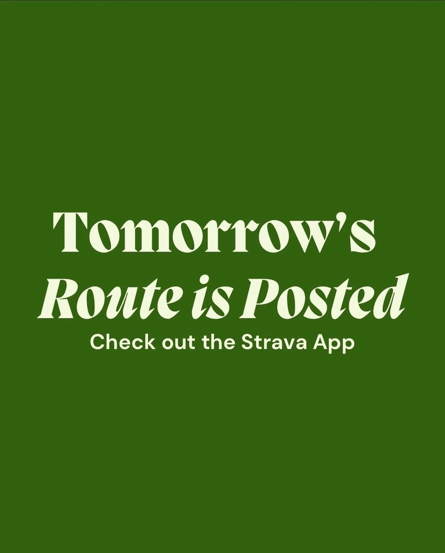 Tomorrow&rsquo;s run route is posted!
Head over to the Strava app to check it out and get a sneak peek at where we&rsquo;re headed.

Can&rsquo;t wait to hit the pavement with you!