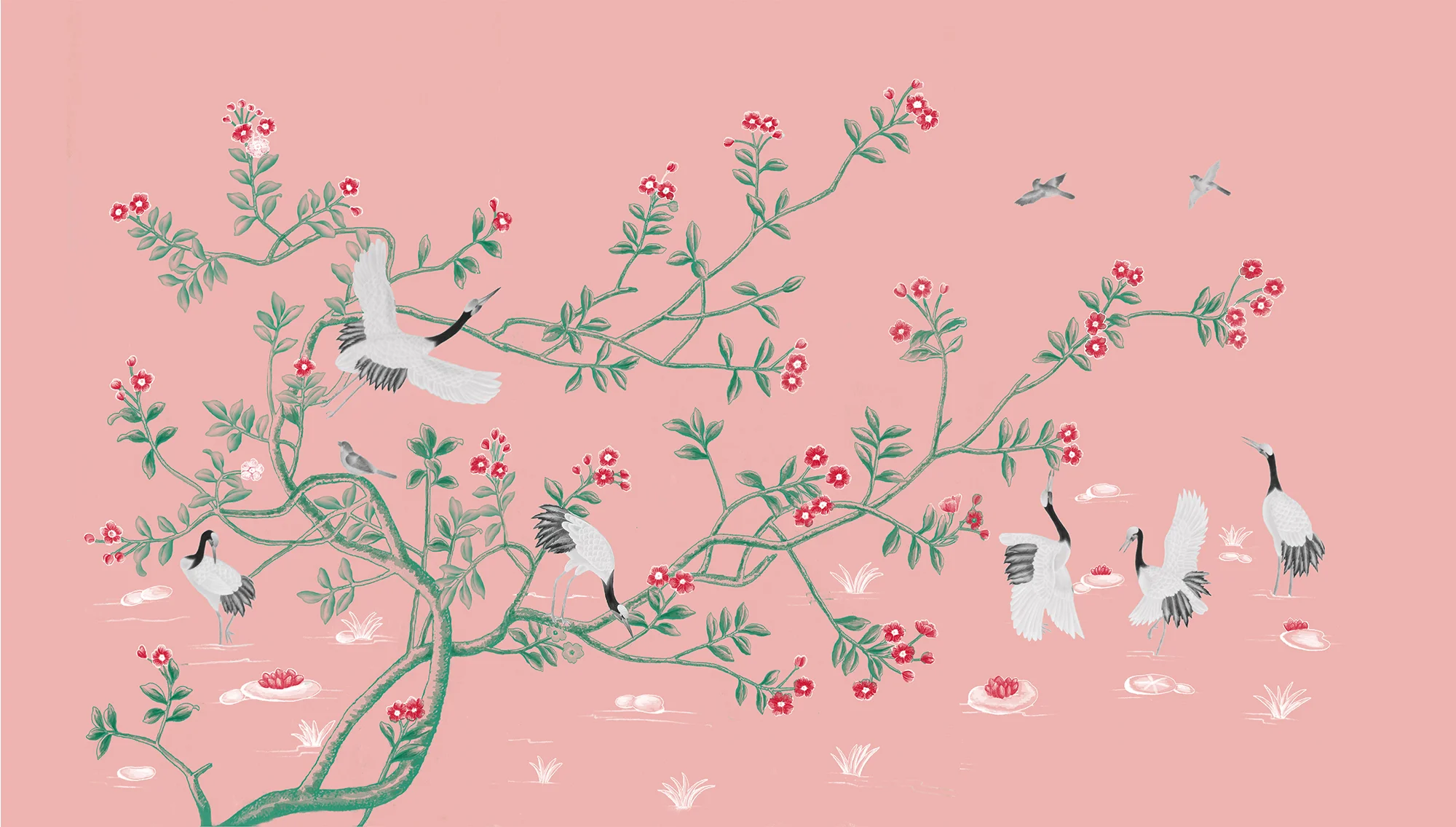 Imperial Curiosities Gold Chinoiserie Hand-Painted Wallpaper