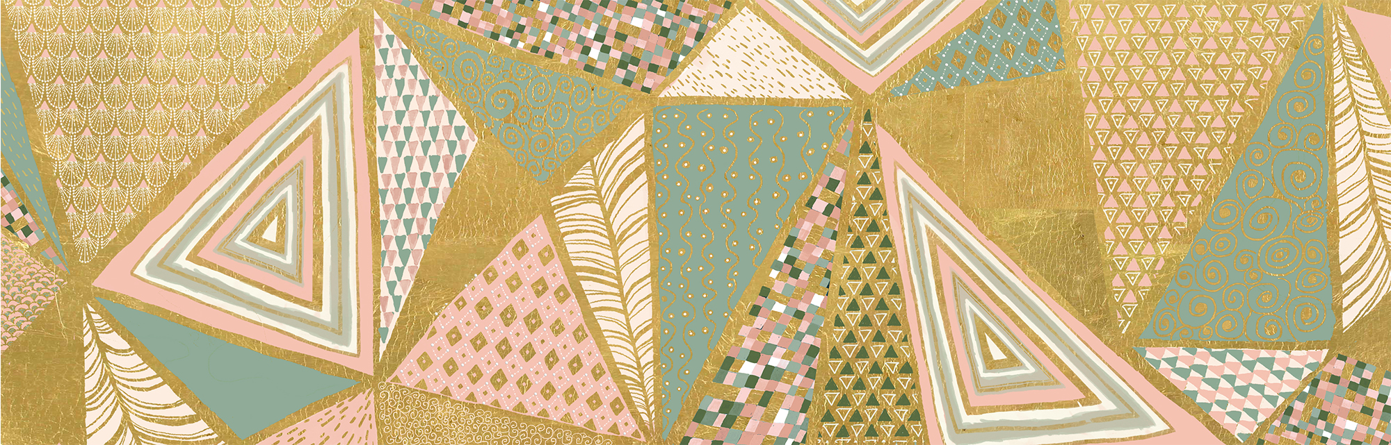 Pizza Puzzles Embellished Hand-Painted Wallpaper