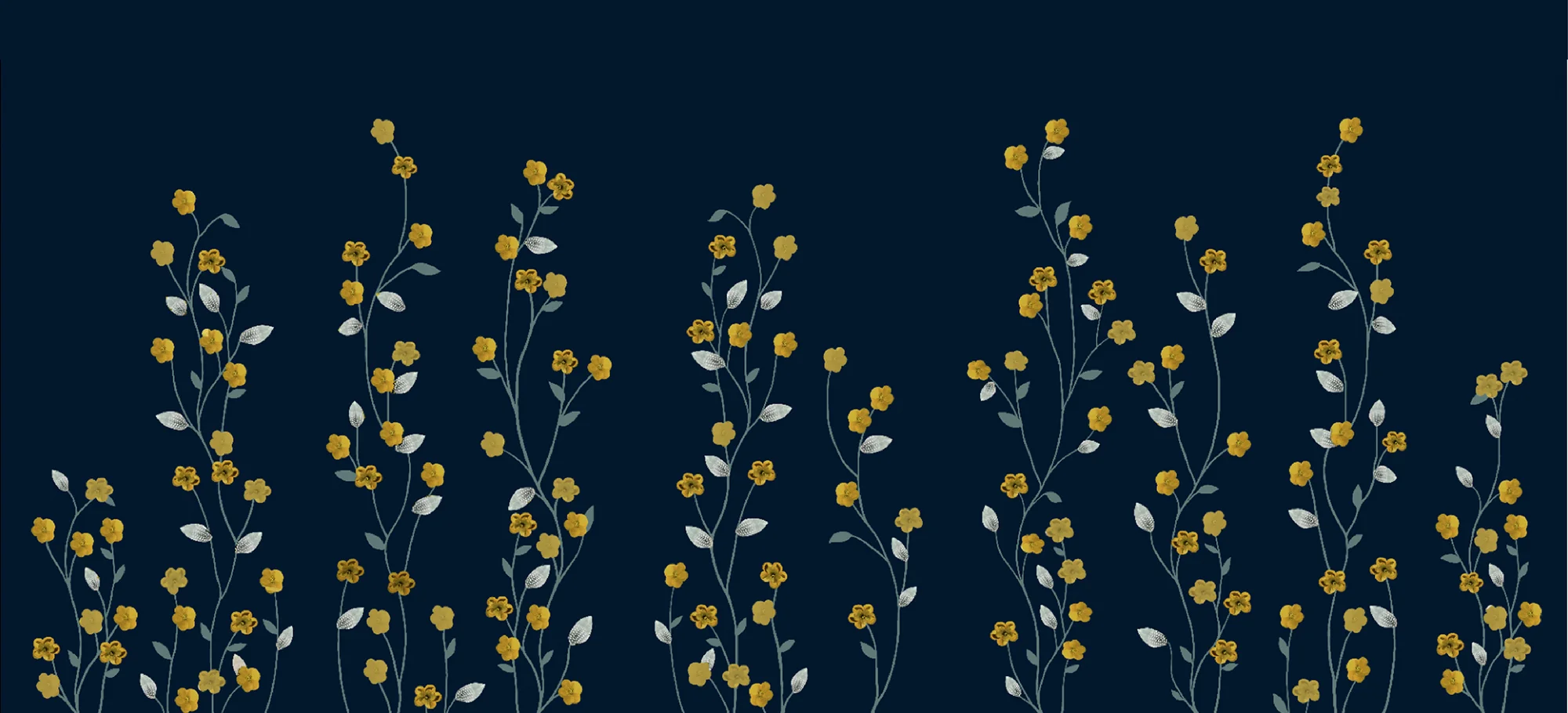 Baby Blossoms embellished wallpaper blue