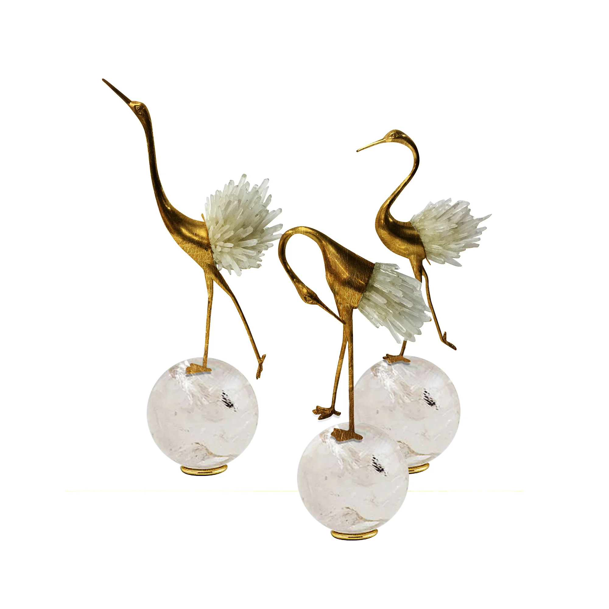golden dancing cranes luxury home décor