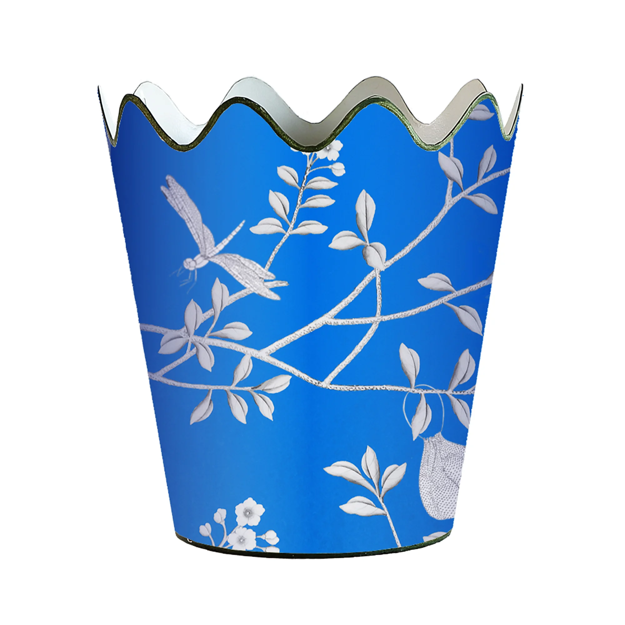 dustbin blue hand painted chinoiserie furniture luxury home décor