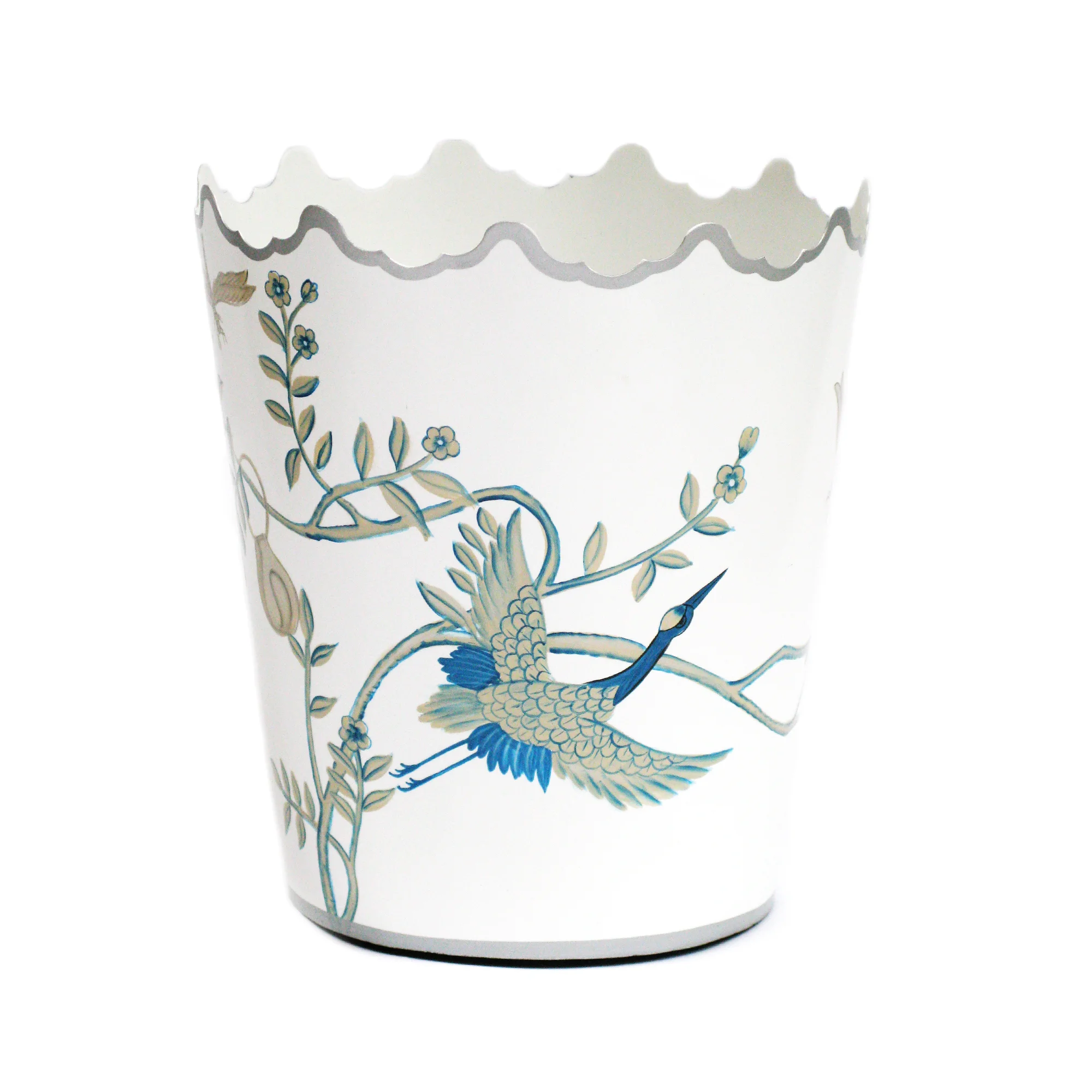 dustbin white hand painted chinoiserie furniture luxury home décor