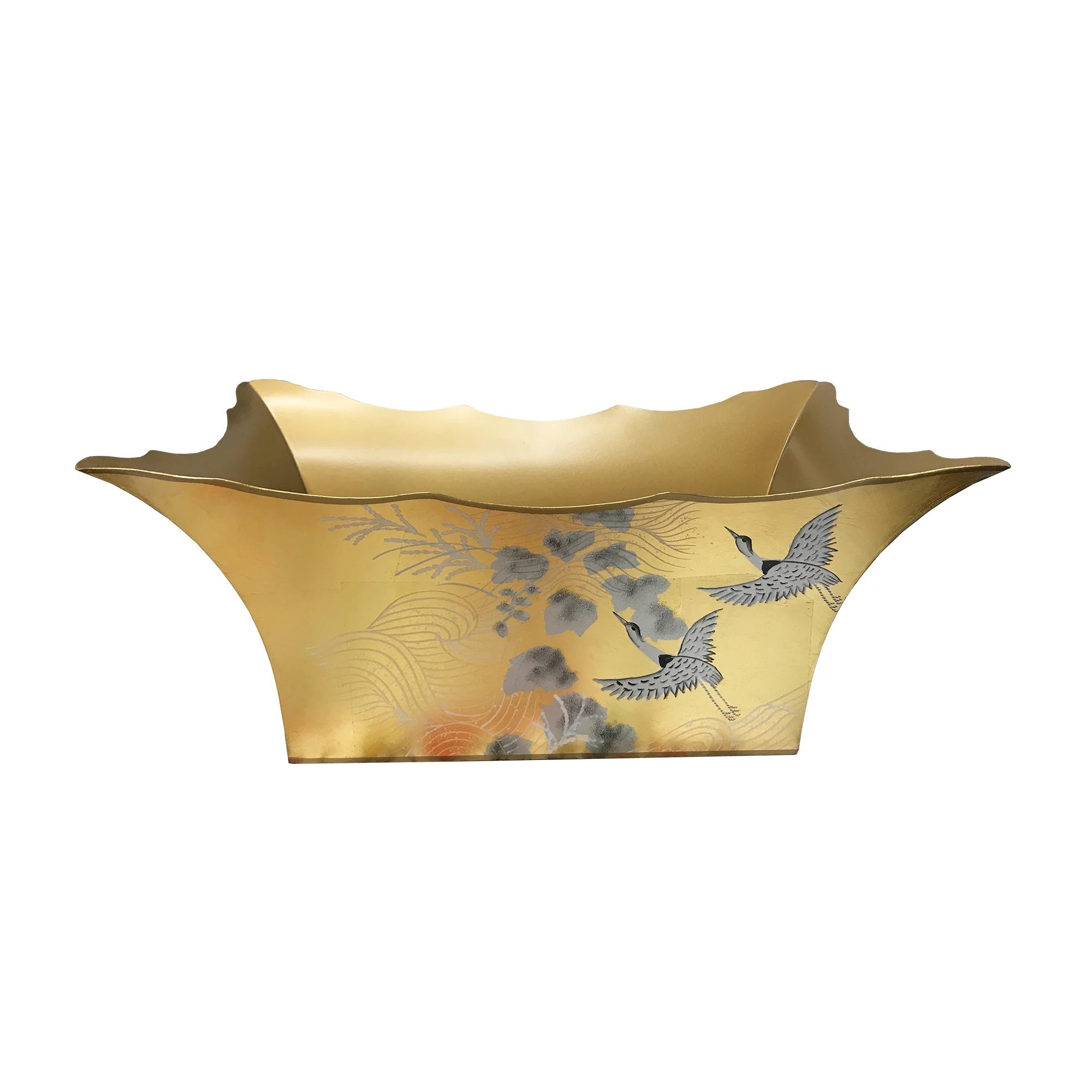 edo crane champagne bucket gold hand painted luxury home décor
