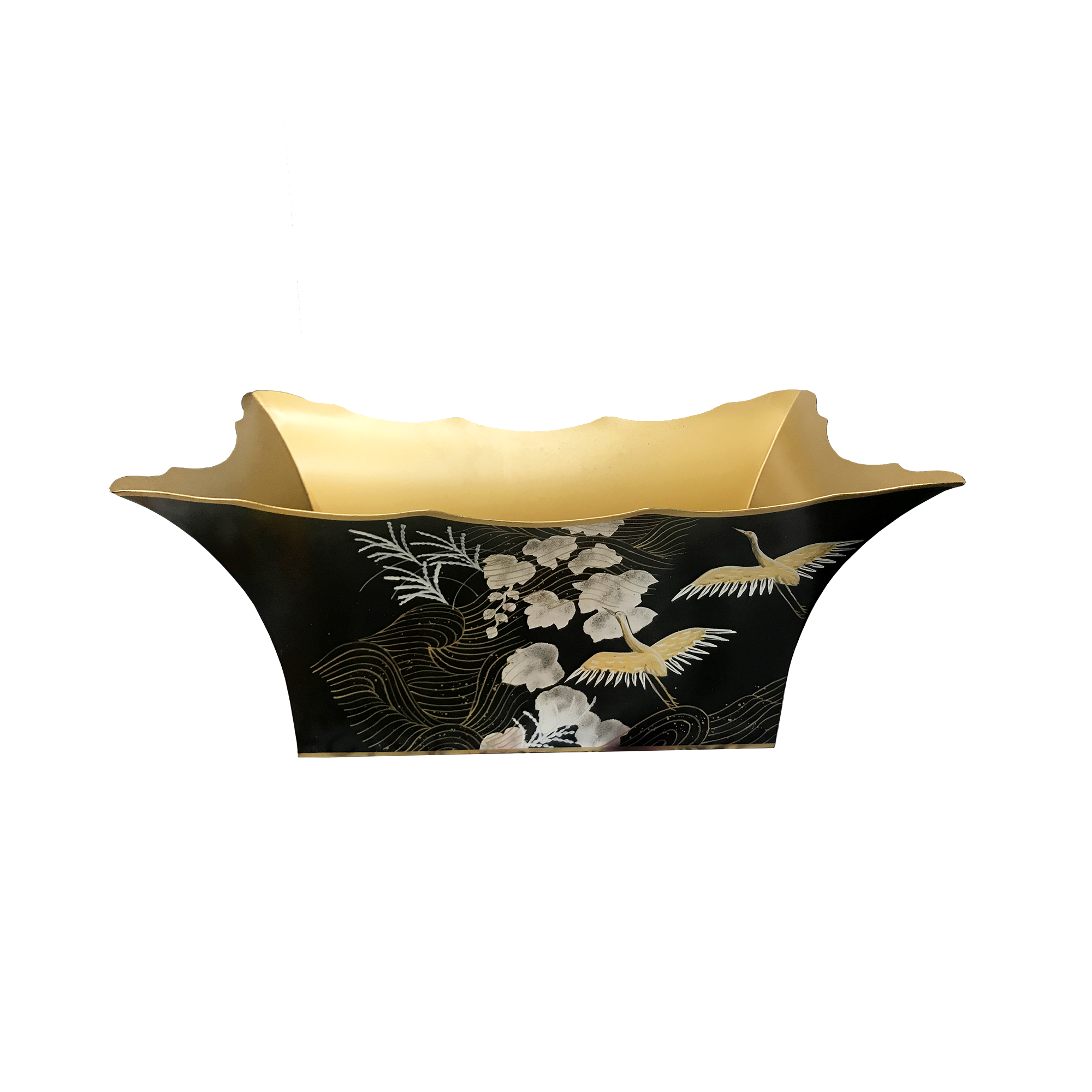 edo crane champagne bucket black hand painted luxury home décor