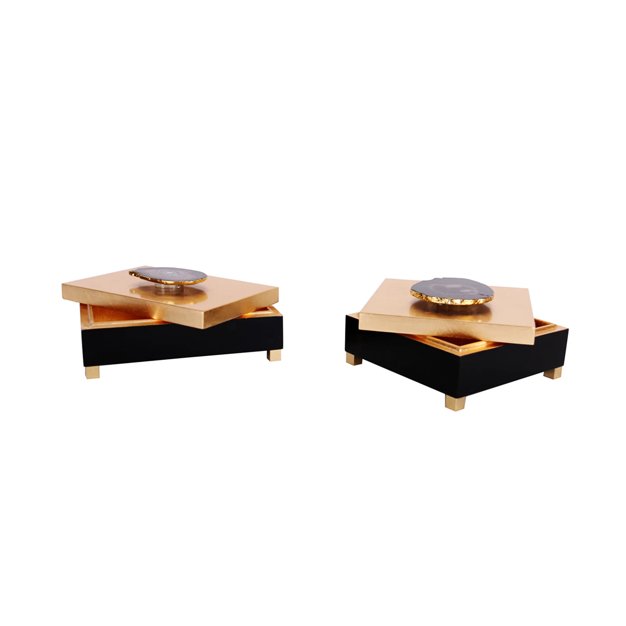 golf leafed agate box luxury home décor