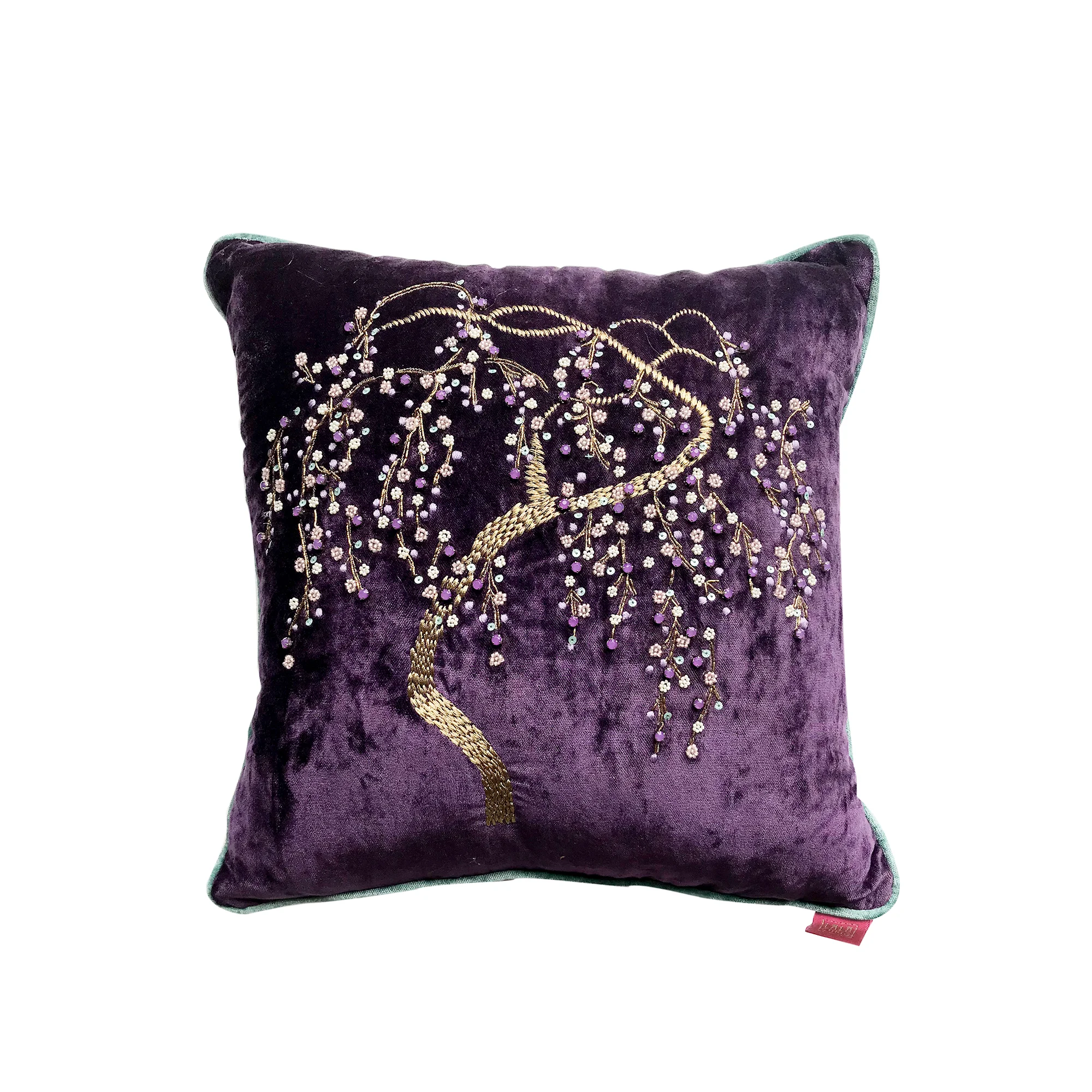 blossom hand painted velvet luxury home décor purple