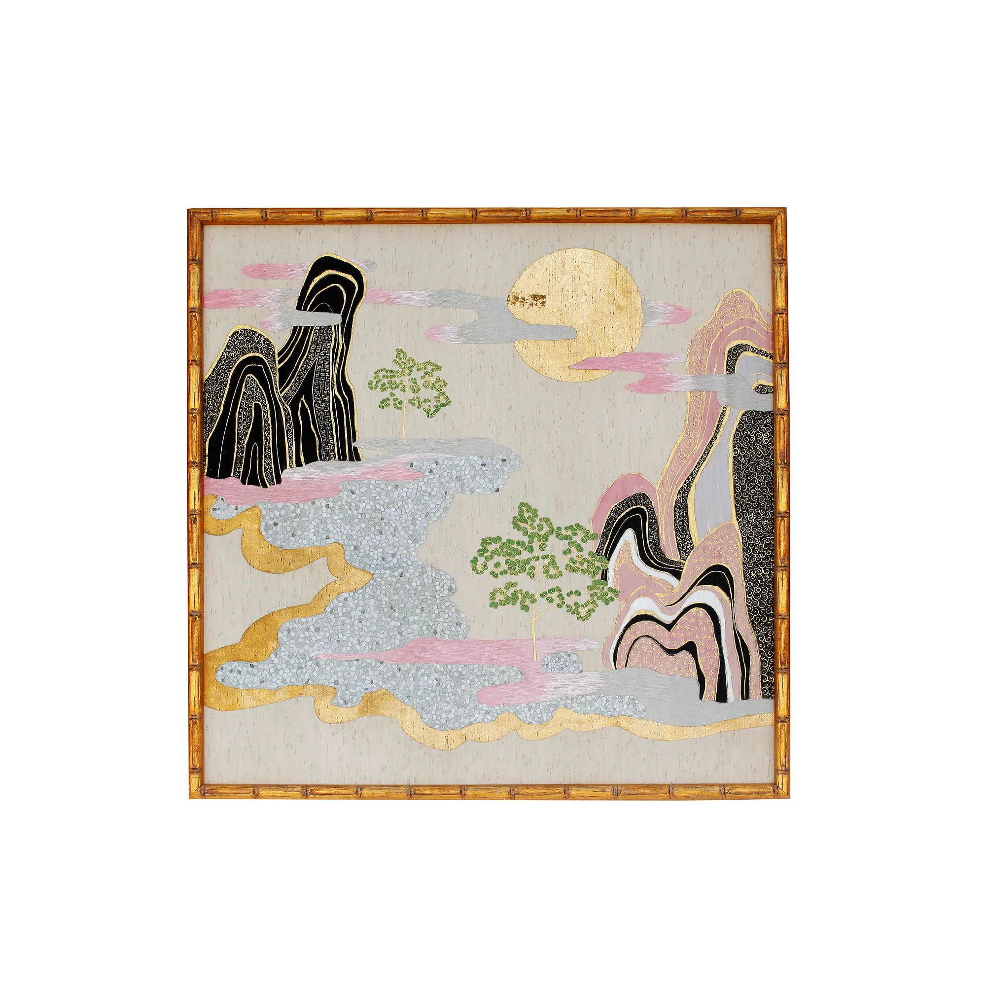 dreamy landscapes hand painted embroidered silk wallpaper luxury wall décor