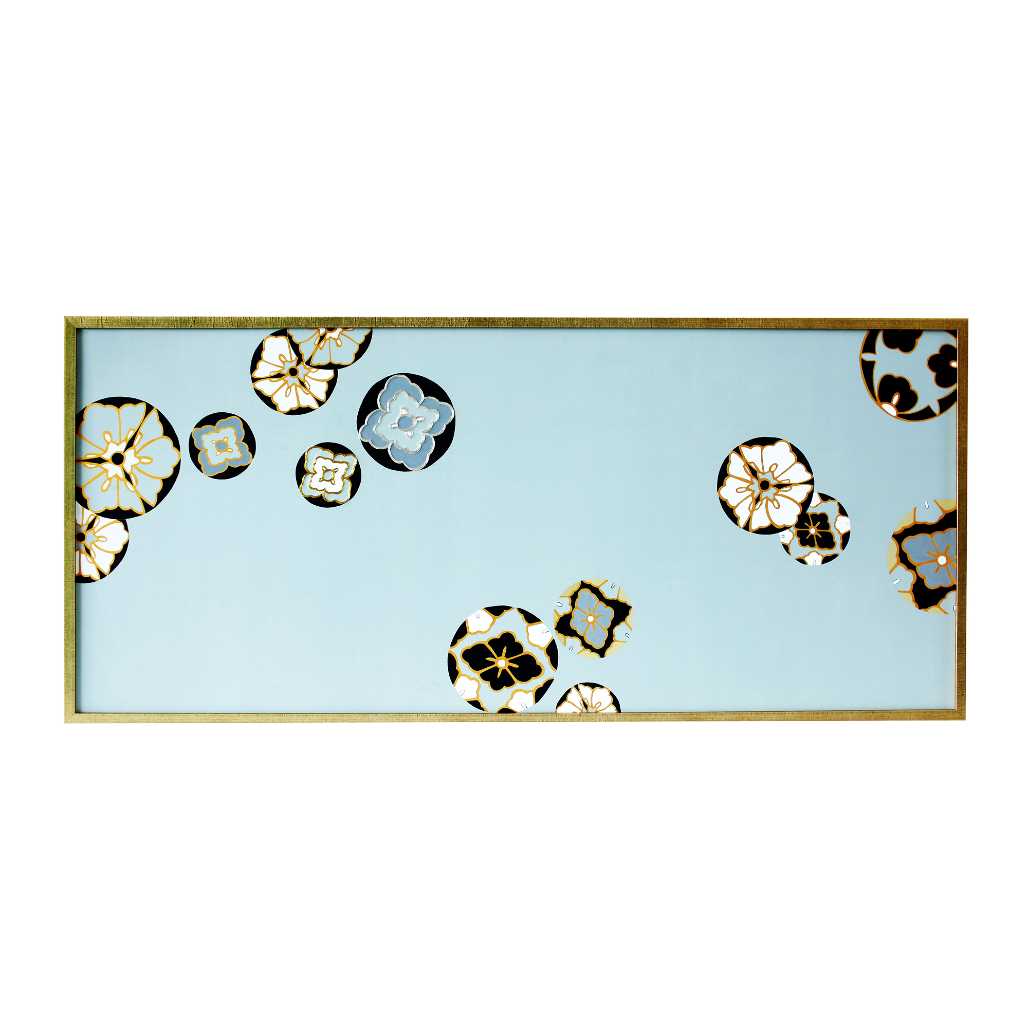teikoku hand painted embroidered silk wallpaper luxury wall décor light blue