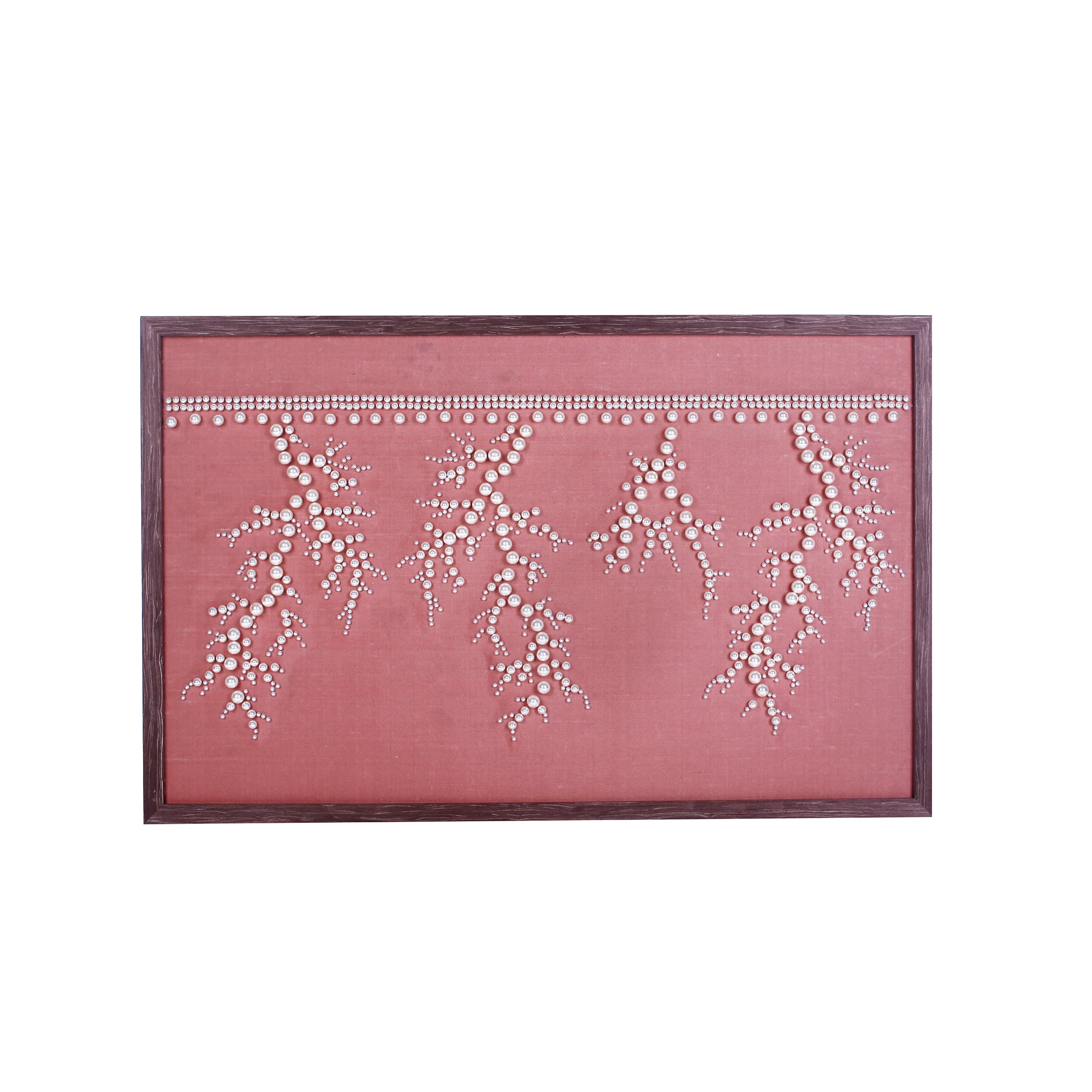 embellished pearl coral rosa luxury wall décor pink