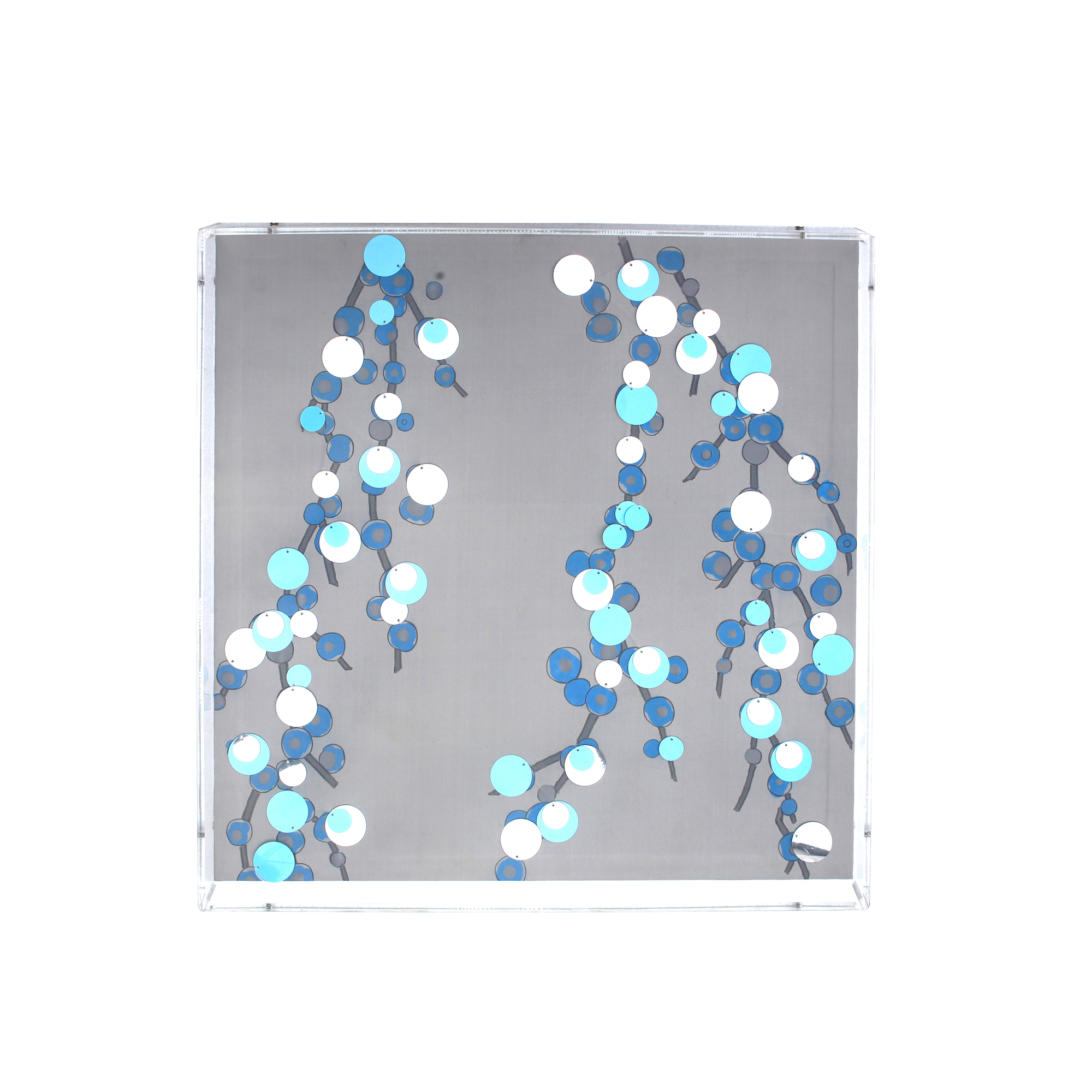 embellishments acrylic luxury wall décor blue &amp; grey