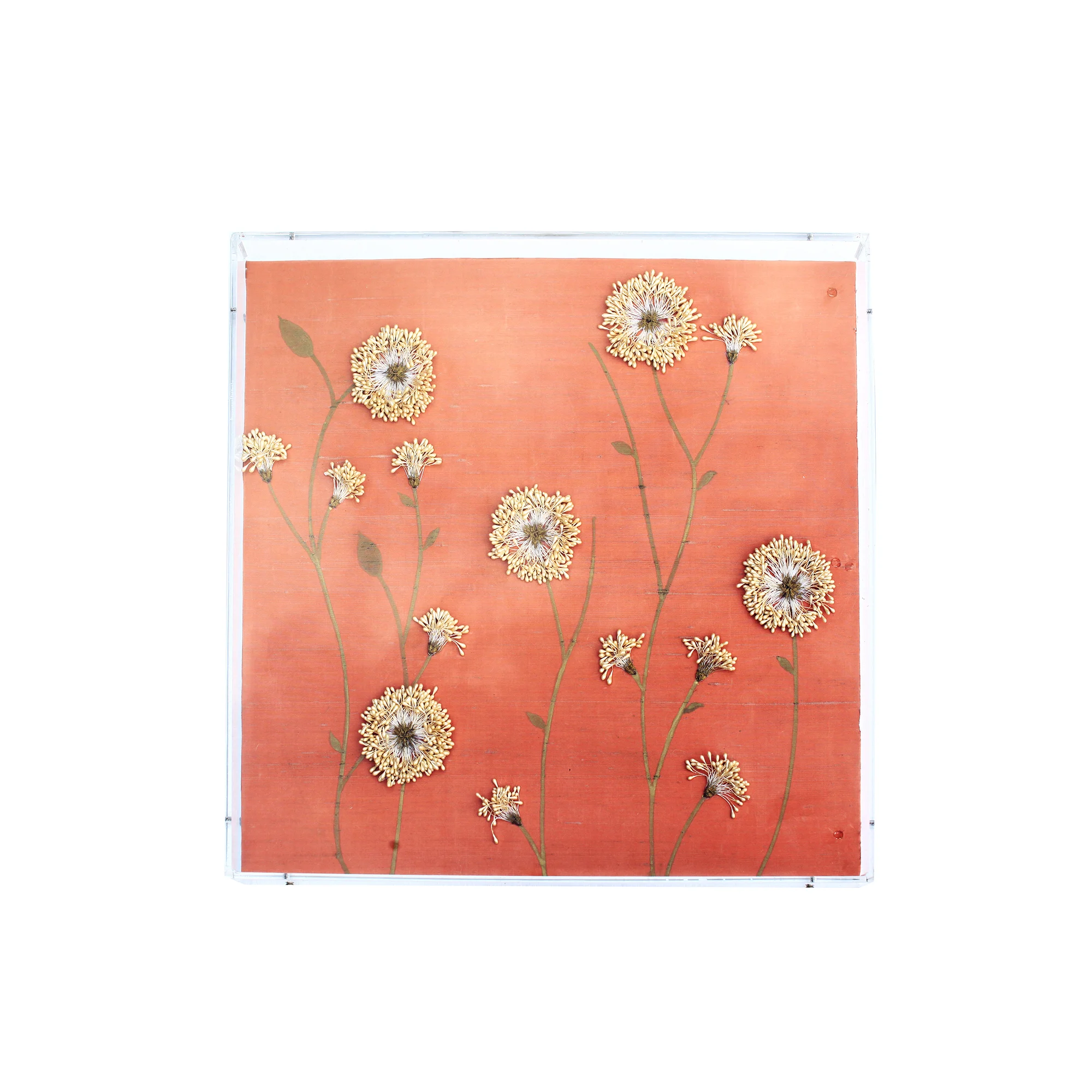 chrysanthemum embellished luxury wall décor orange
