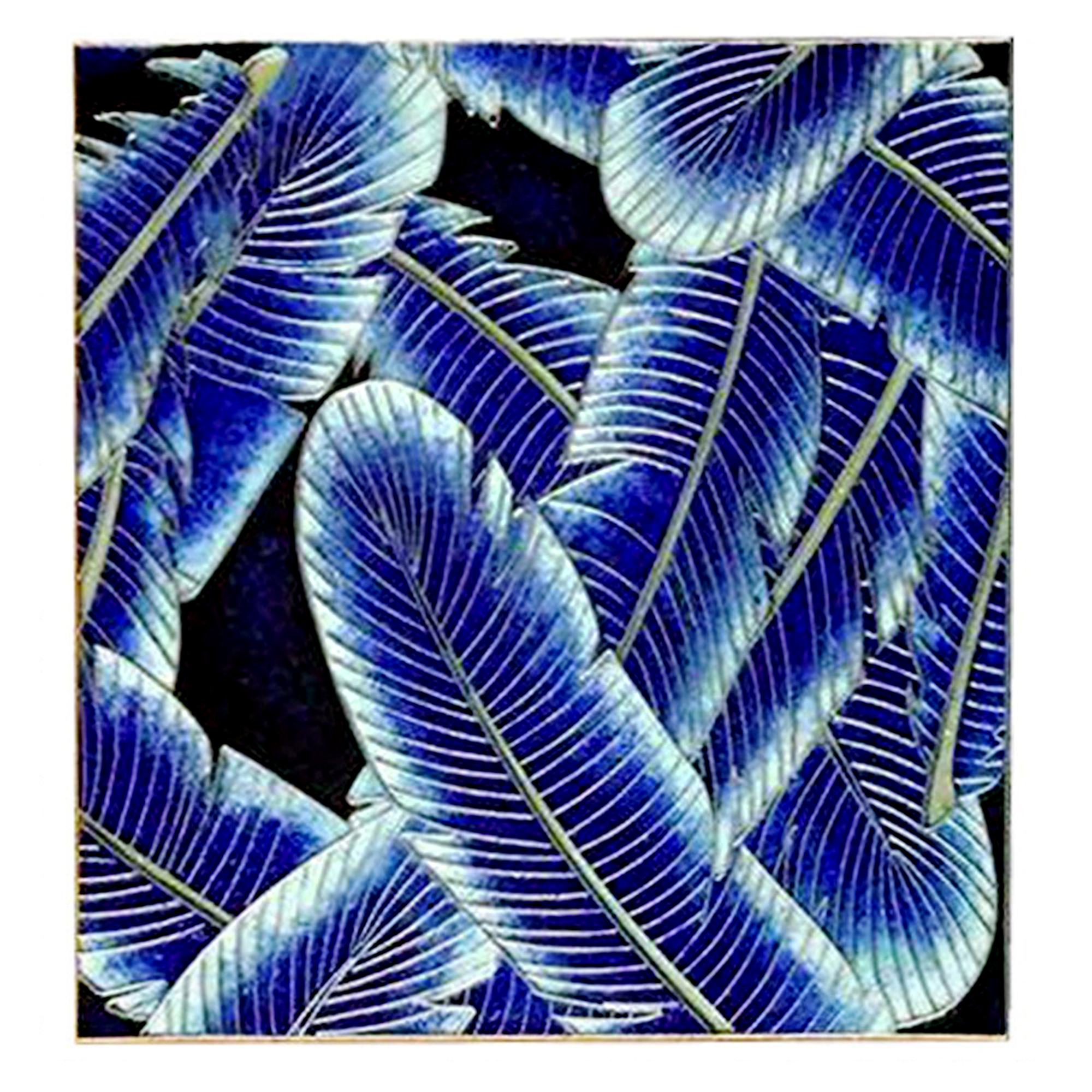 feather play blue cloisonné tiles luxury home décor