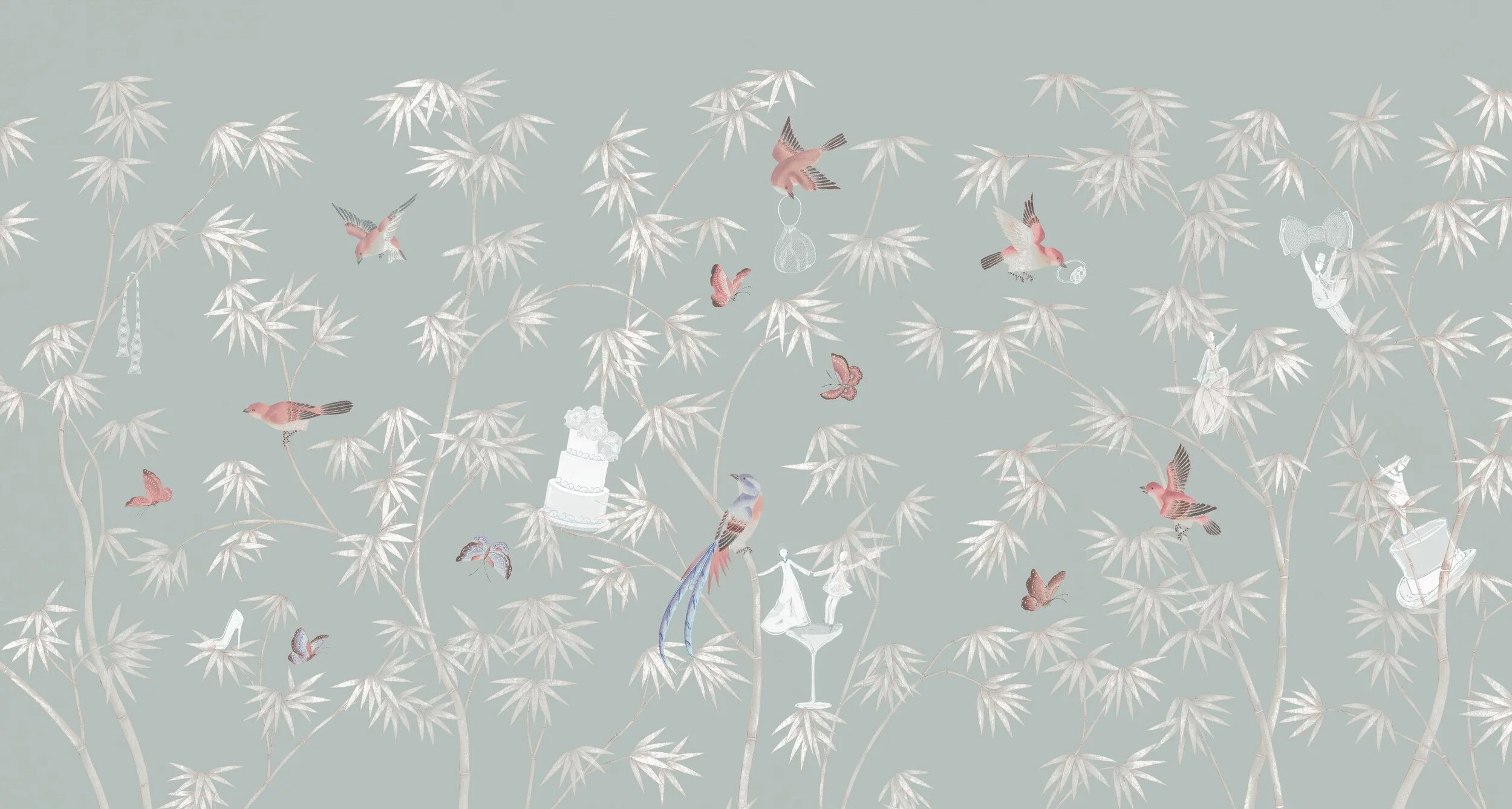 HandPainted Wallpaper Lala Curio Luxury Wallpaper