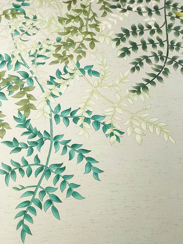 Fern Foliage Embroidered Wallpaper